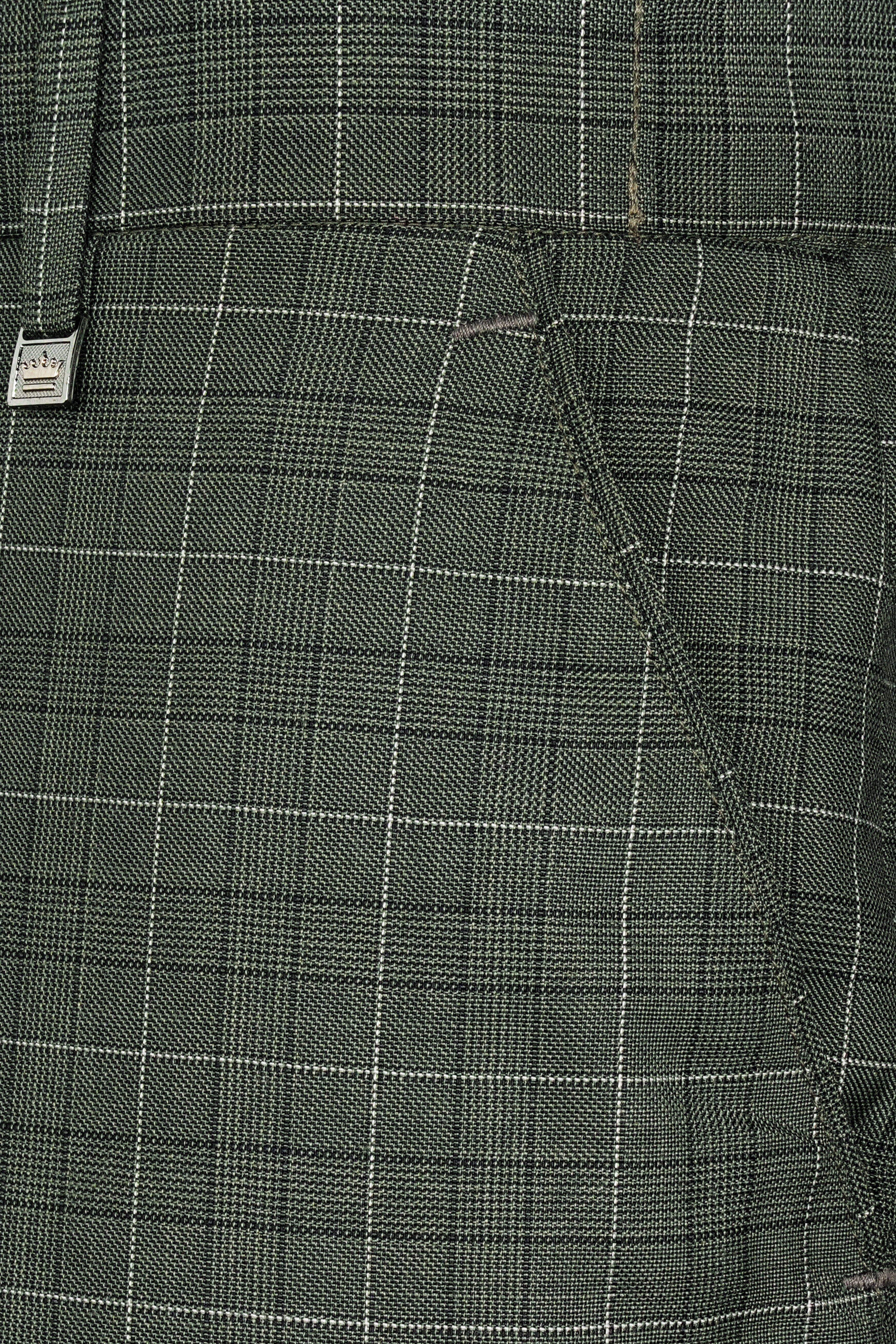 Artichoke Green Checkered Wool Rich Pant T2913-SW-28, T2913-SW-30, T2913-SW-32, T2913-SW-34, T2913-SW-36, T2913-SW-38, T2913-SW-40, T2913-SW-42, T2913-SW-44