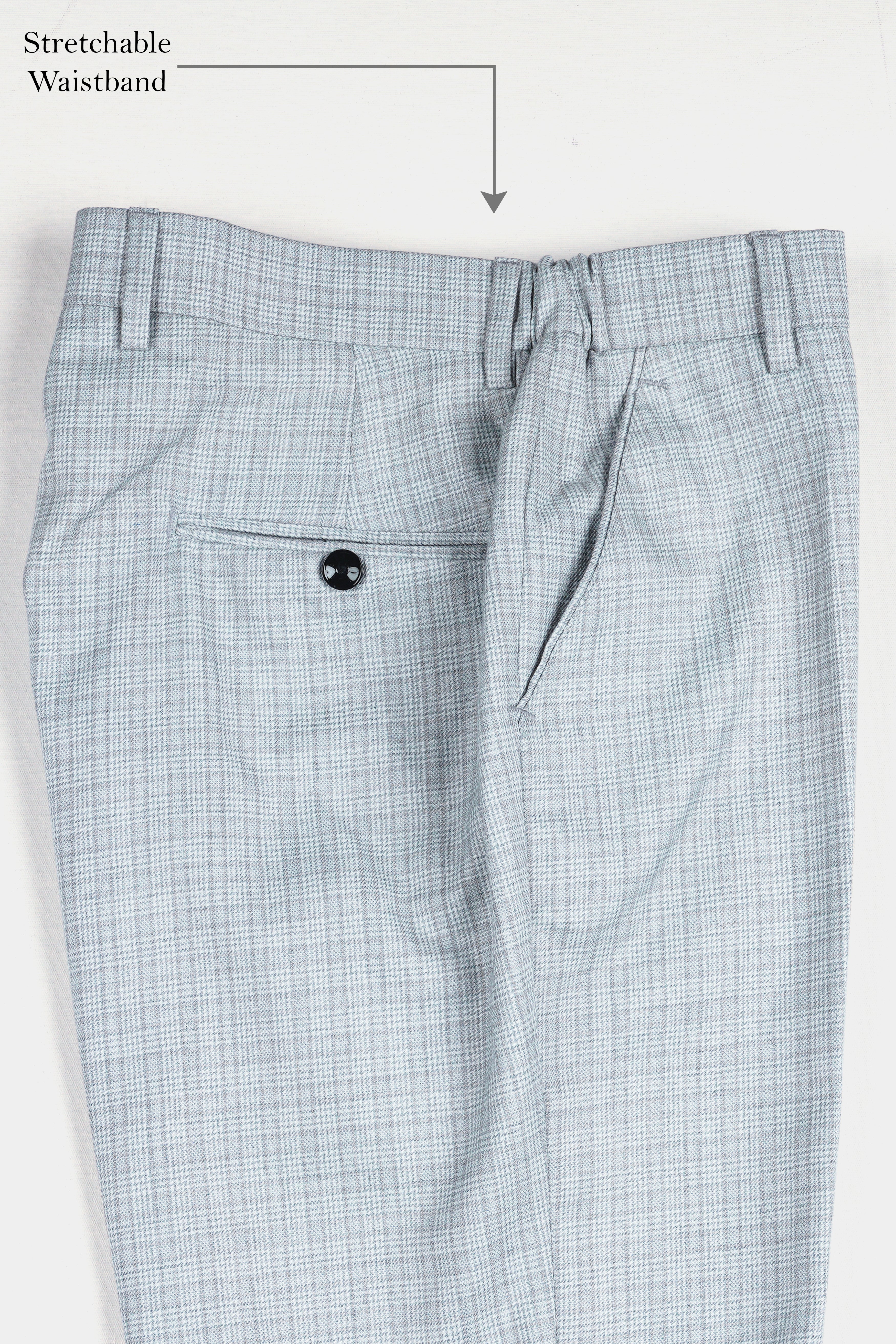 Tiara Gray Checkered Wool Rich Pant T2929-SW-28, T2929-SW-30, T2929-SW-32, T2929-SW-34, T2929-SW-36, T2929-SW-38, T2929-SW-40, T2929-SW-42, T2929-SW-44