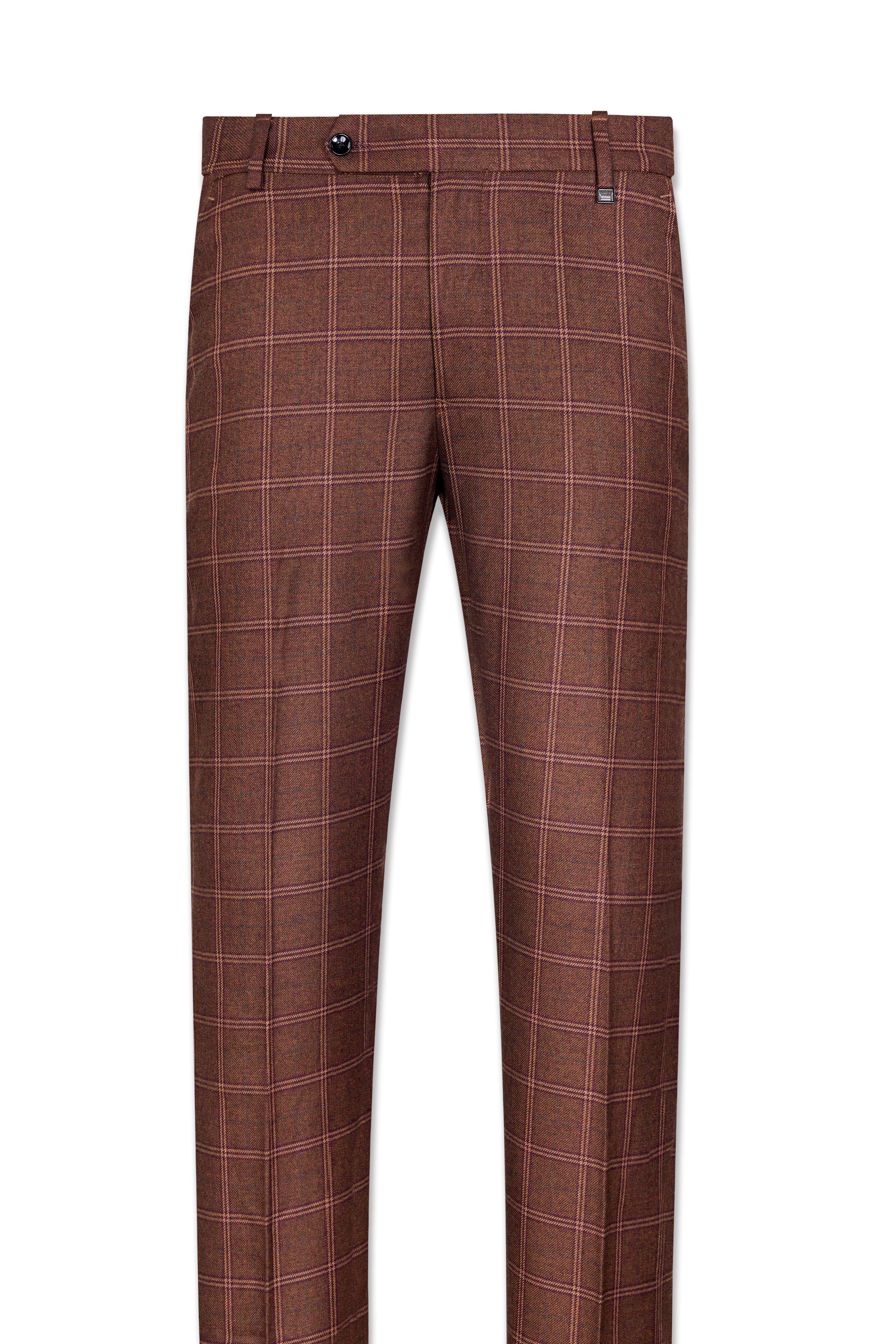Bole Brown Windowpane Tweed Stretchable Pant T2937-SW-28, T2937-SW-30, T2937-SW-32, T2937-SW-34, T2937-SW-36, T2937-SW-38, T2937-SW-40, T2937-SW-42, T2937-SW-44