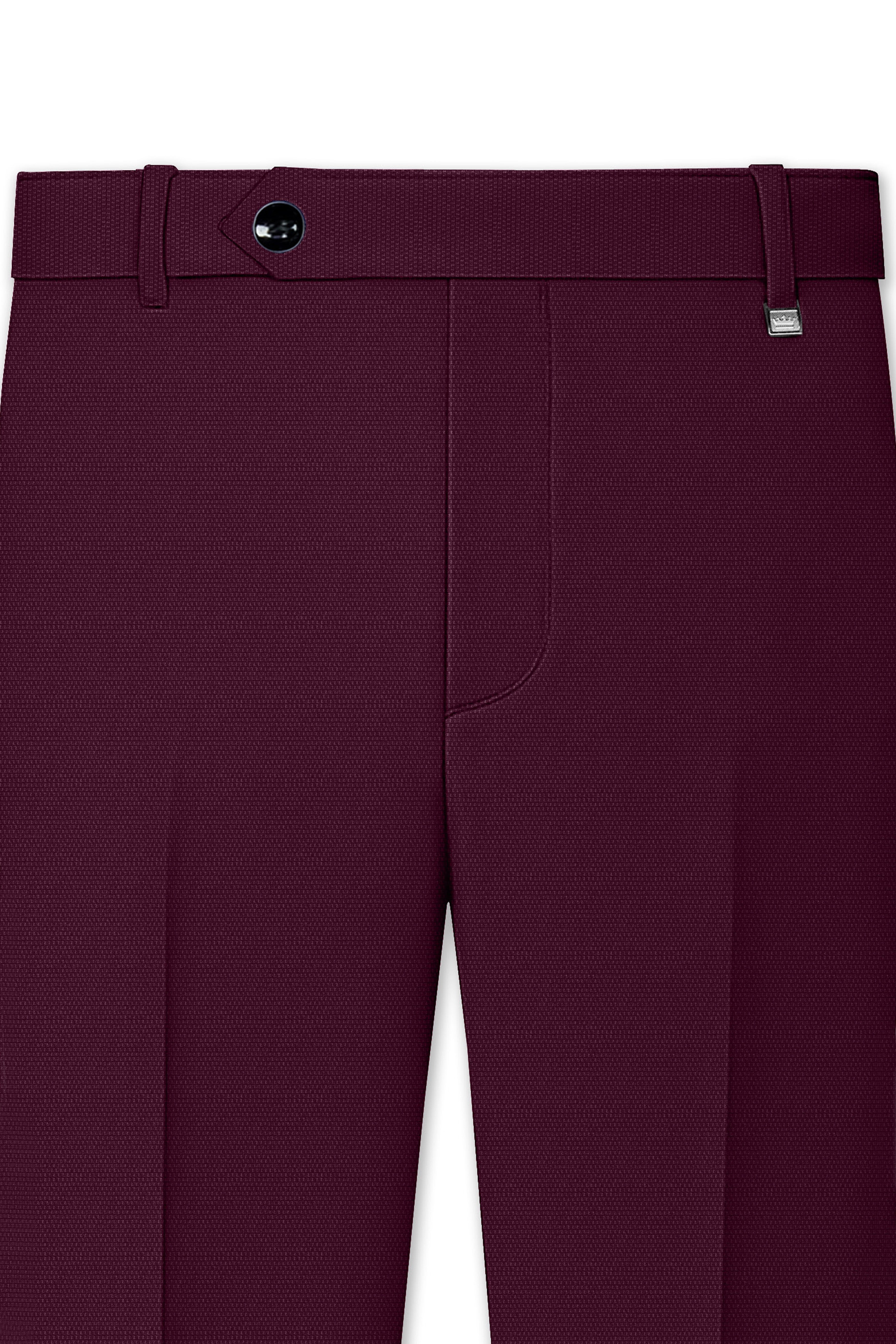 Magenta Maroon Wool Rich Stretchable Pant