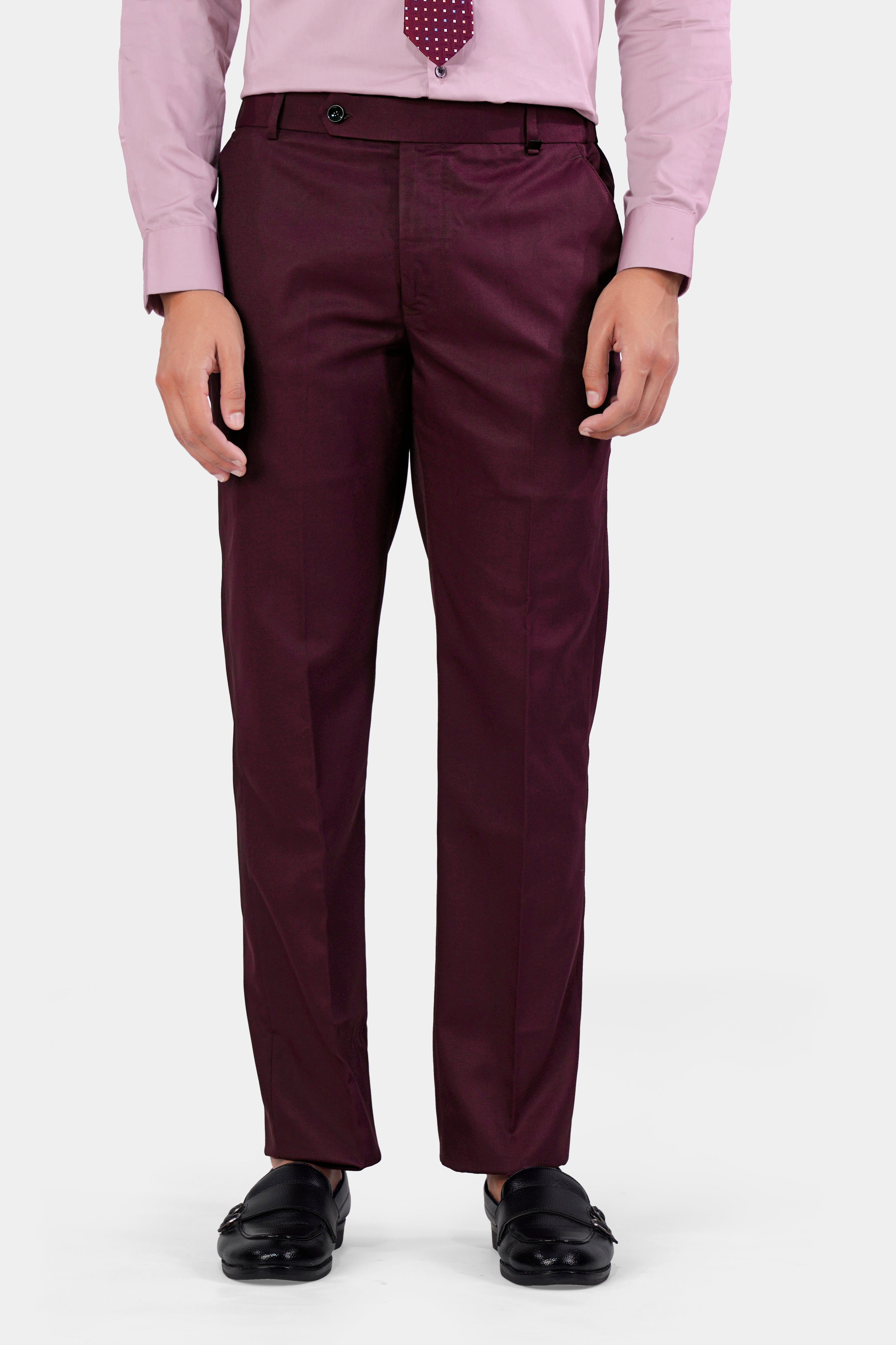 Magenta Maroon Wool Rich Stretchable Pant T2949-SW-28, T2949-SW-30, T2949-SW-32, T2949-SW-34, T2949-SW-36, T2949-SW-38, T2949-SW-40, T2949-SW-42, T2949-SW-44