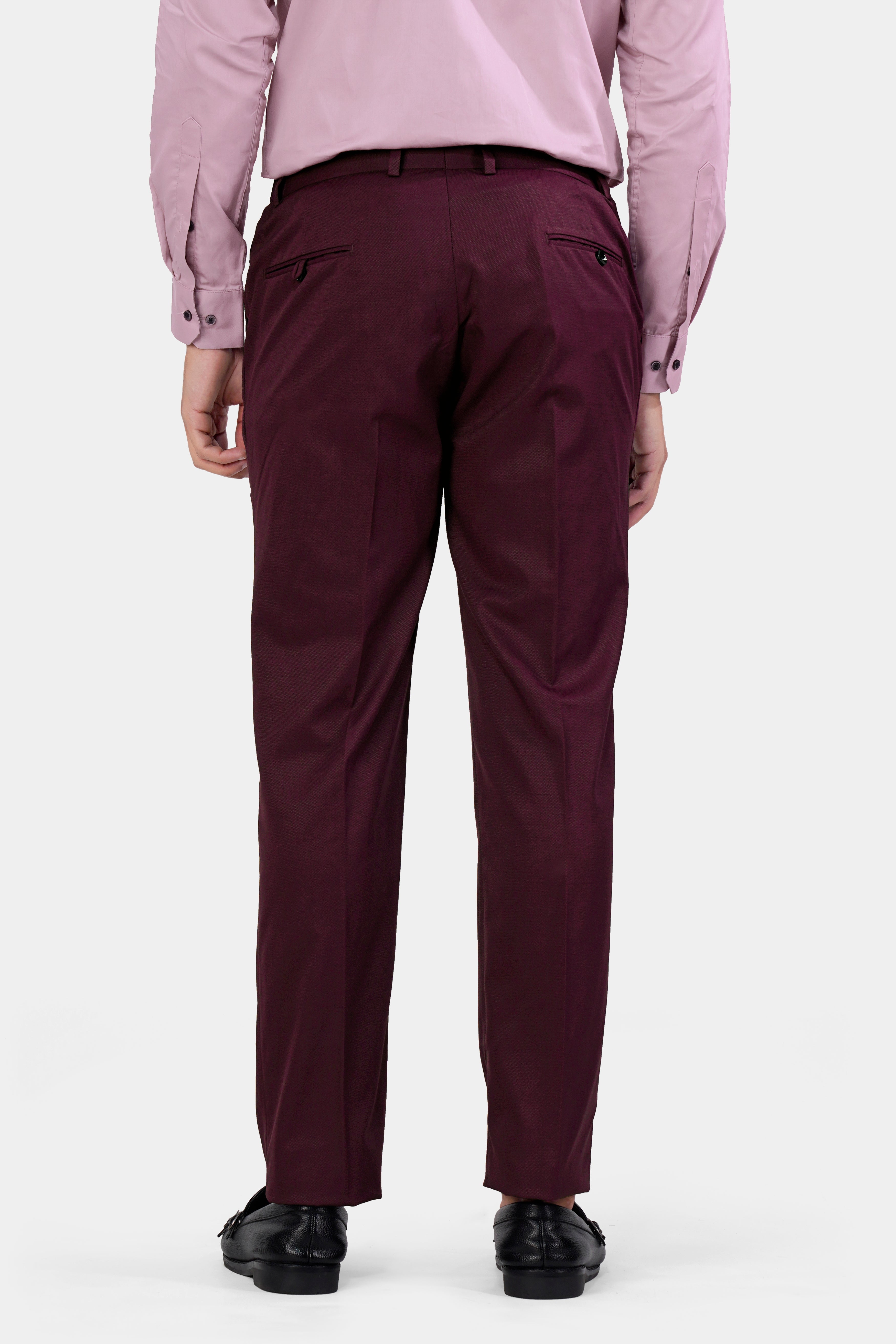 Magenta Maroon Wool Rich Stretchable Pant T2949-SW-28, T2949-SW-30, T2949-SW-32, T2949-SW-34, T2949-SW-36, T2949-SW-38, T2949-SW-40, T2949-SW-42, T2949-SW-44