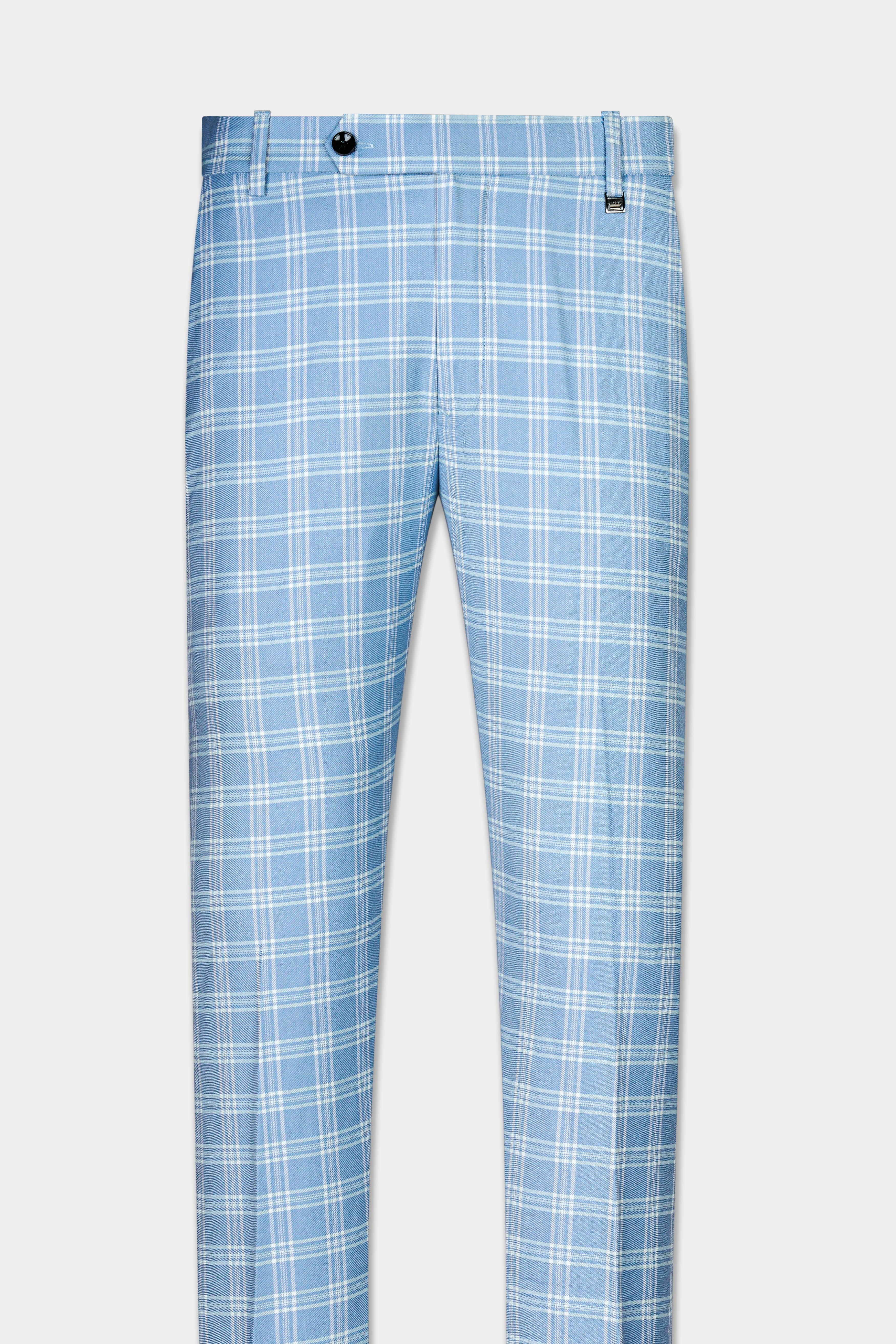 Casper Blue Plaid Wool Rich Stretchable Pant T2959-SW-28, T2959-SW-30, T2959-SW-32, T2959-SW-34, T2959-SW-36, T2959-SW-38, T2959-SW-40, T2959-SW-42, T2959-SW-44