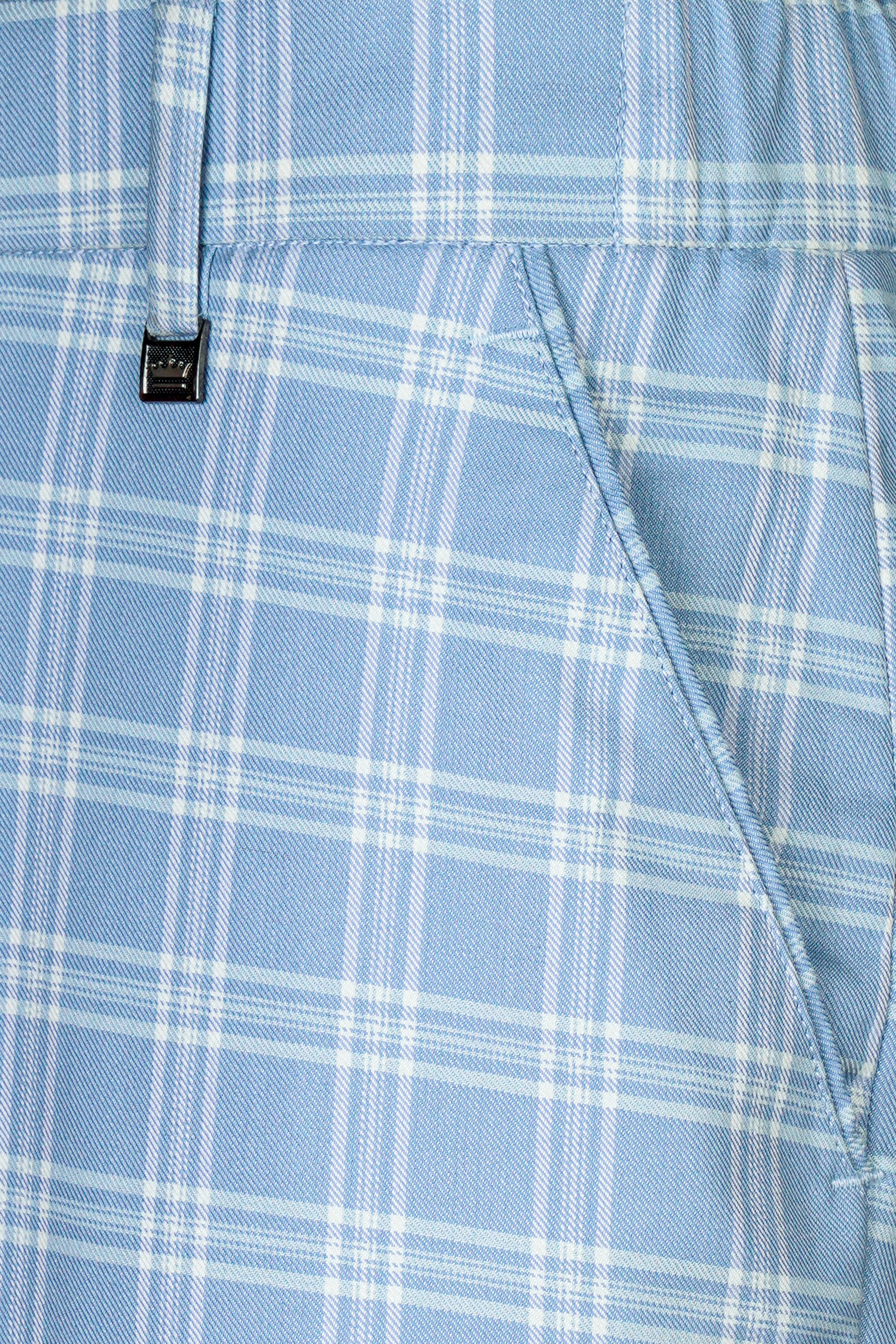 Casper Blue Plaid Wool Rich Stretchable Pant T2959-SW-28, T2959-SW-30, T2959-SW-32, T2959-SW-34, T2959-SW-36, T2959-SW-38, T2959-SW-40, T2959-SW-42, T2959-SW-44