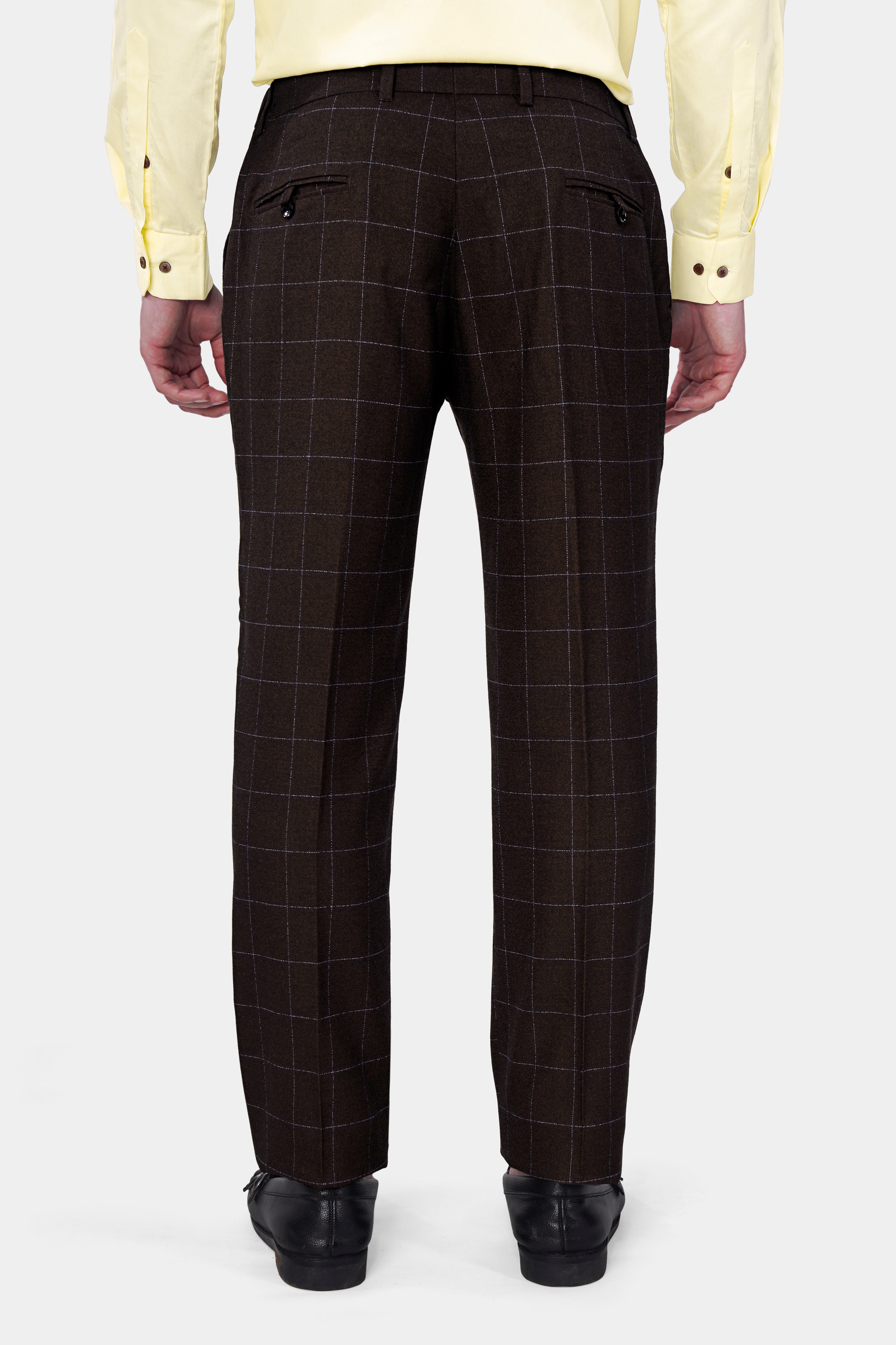 Chicory Brown Windowpane Pant T2968-28, T2968-30, T2968-32, T2968-34, T2968-36, T2968-38, T2968-40, T2968-42, T2968-44