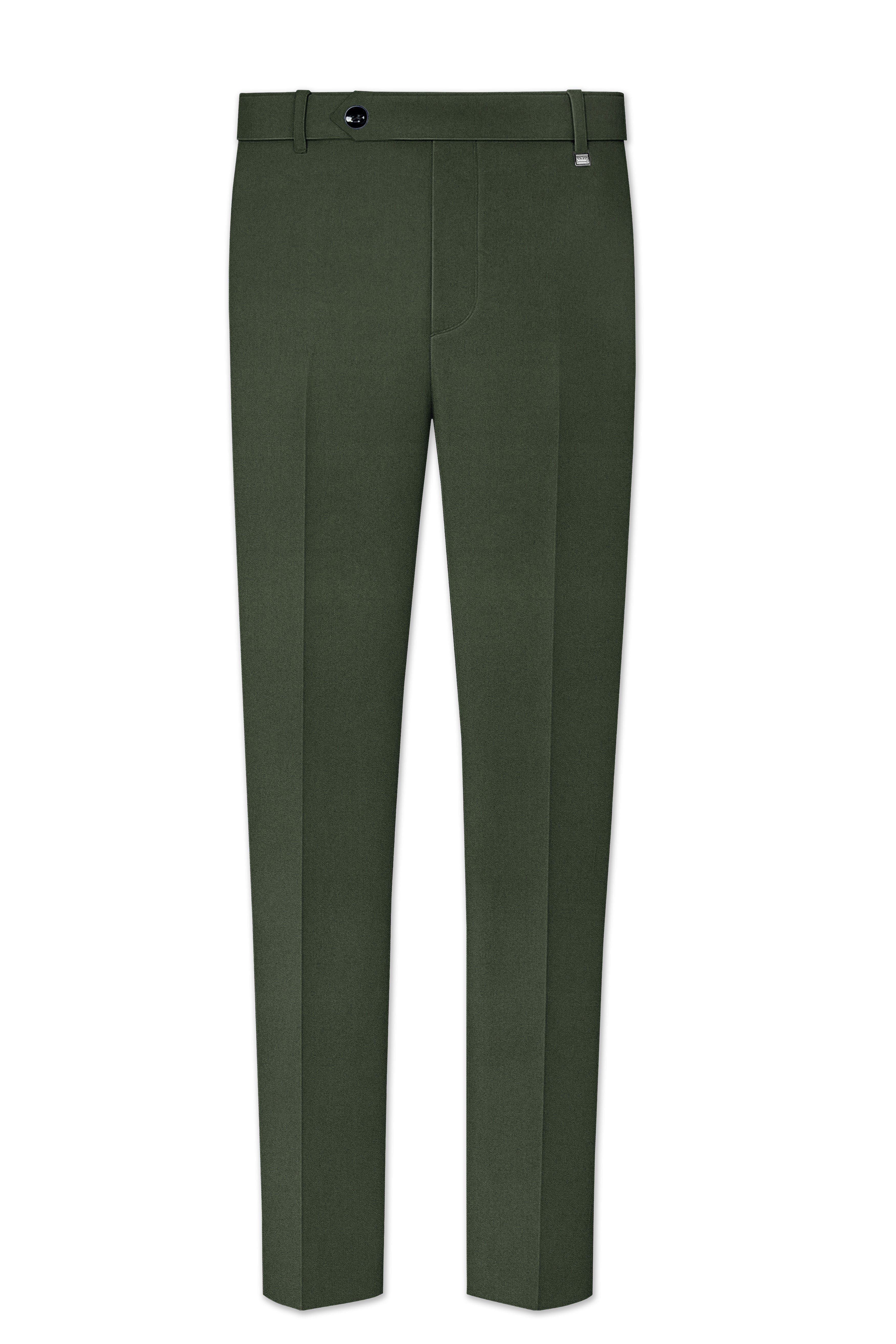 Travliam-Artichoke Green Wool Rich Stretchable Traveler Pant