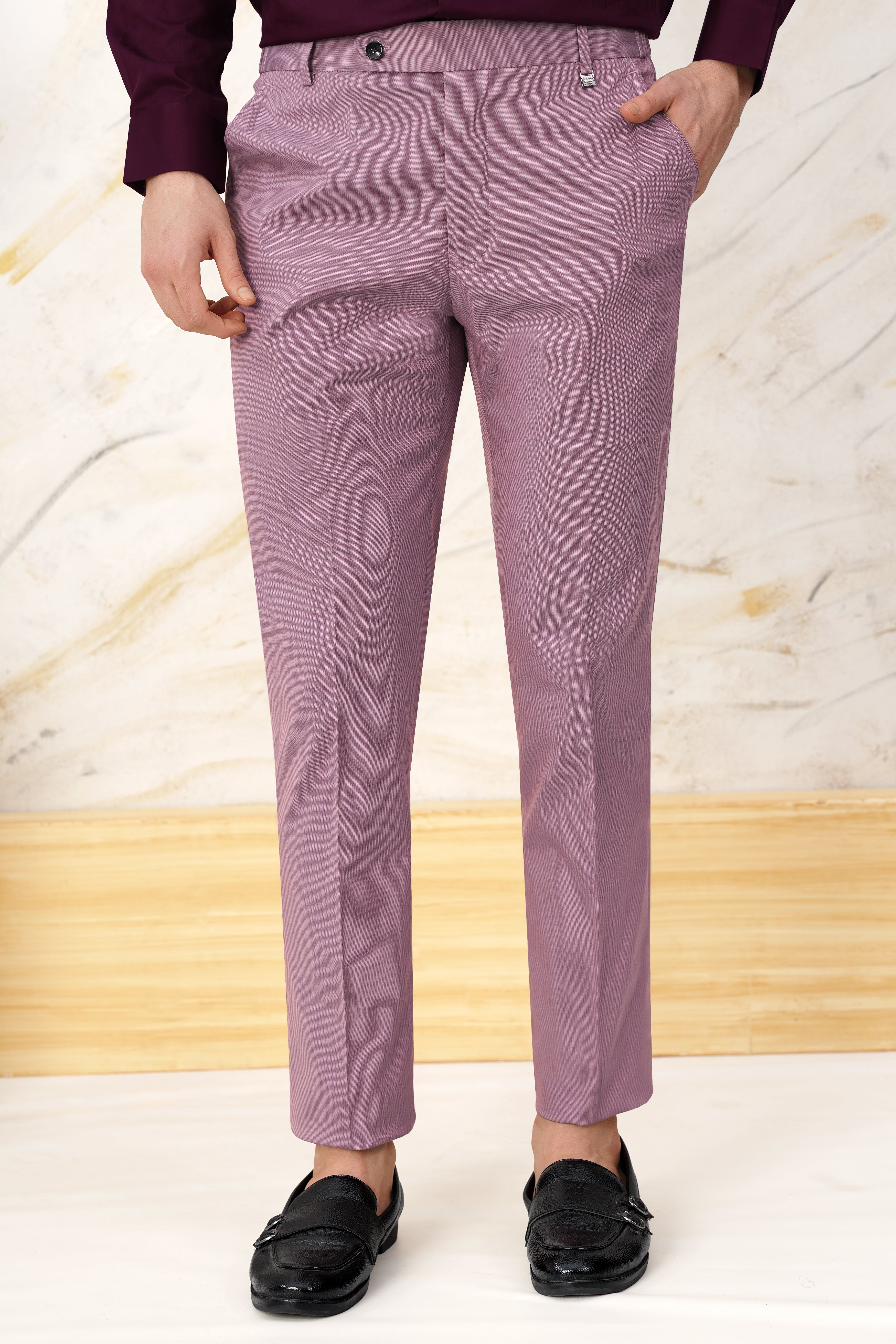 Orchid Lavender Stretchable Waistband Premium Cotton Pant T3071-SW-28, T3071-SW-30, T3071-SW-32, T3071-SW-34, T3071-SW-36, T3071-SW-38, T3071-SW-40, T3071-SW-42, T3071-SW-44