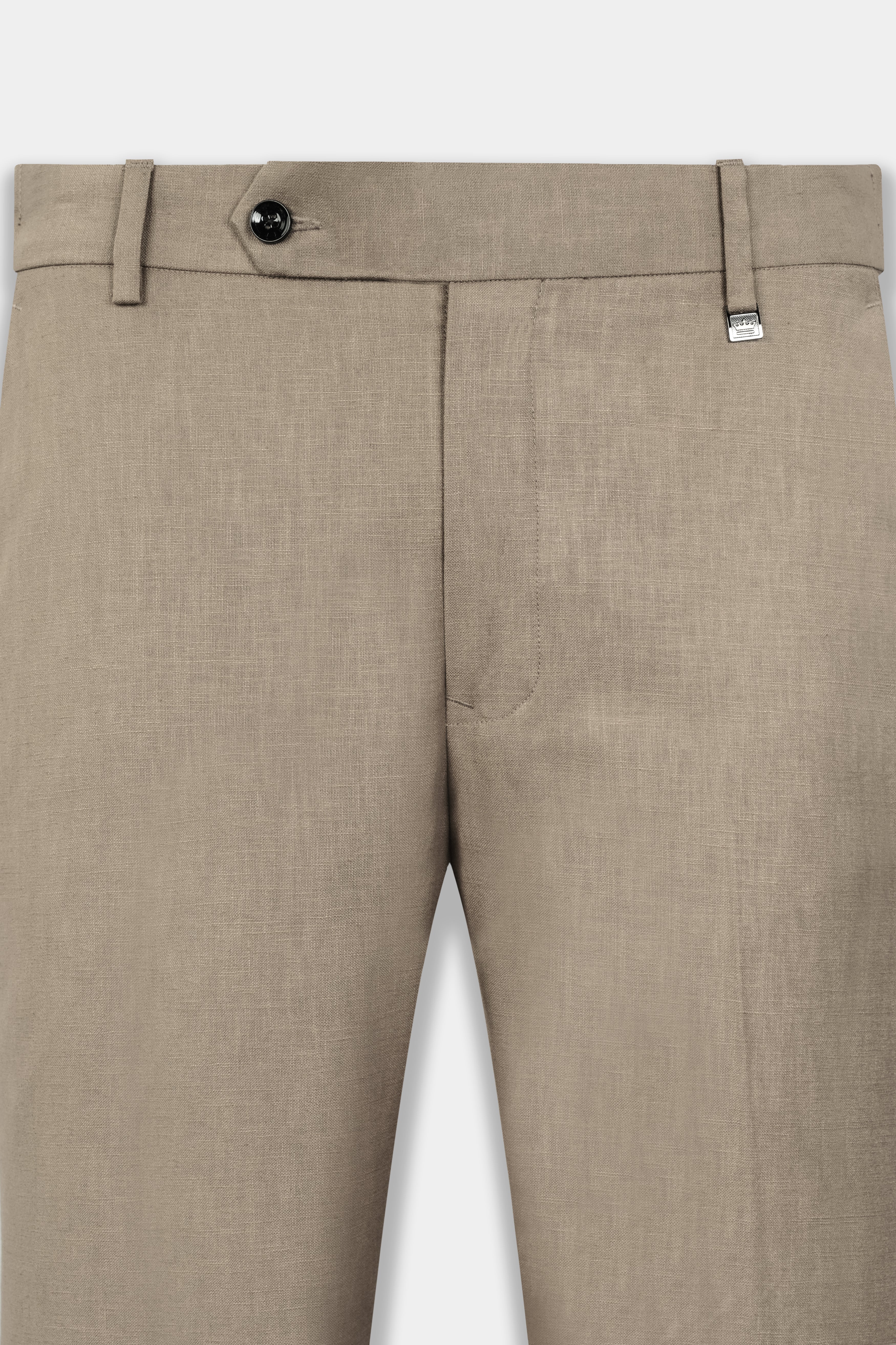 Oyster Brown Luxurious Linen Stretchable Waistband Pant