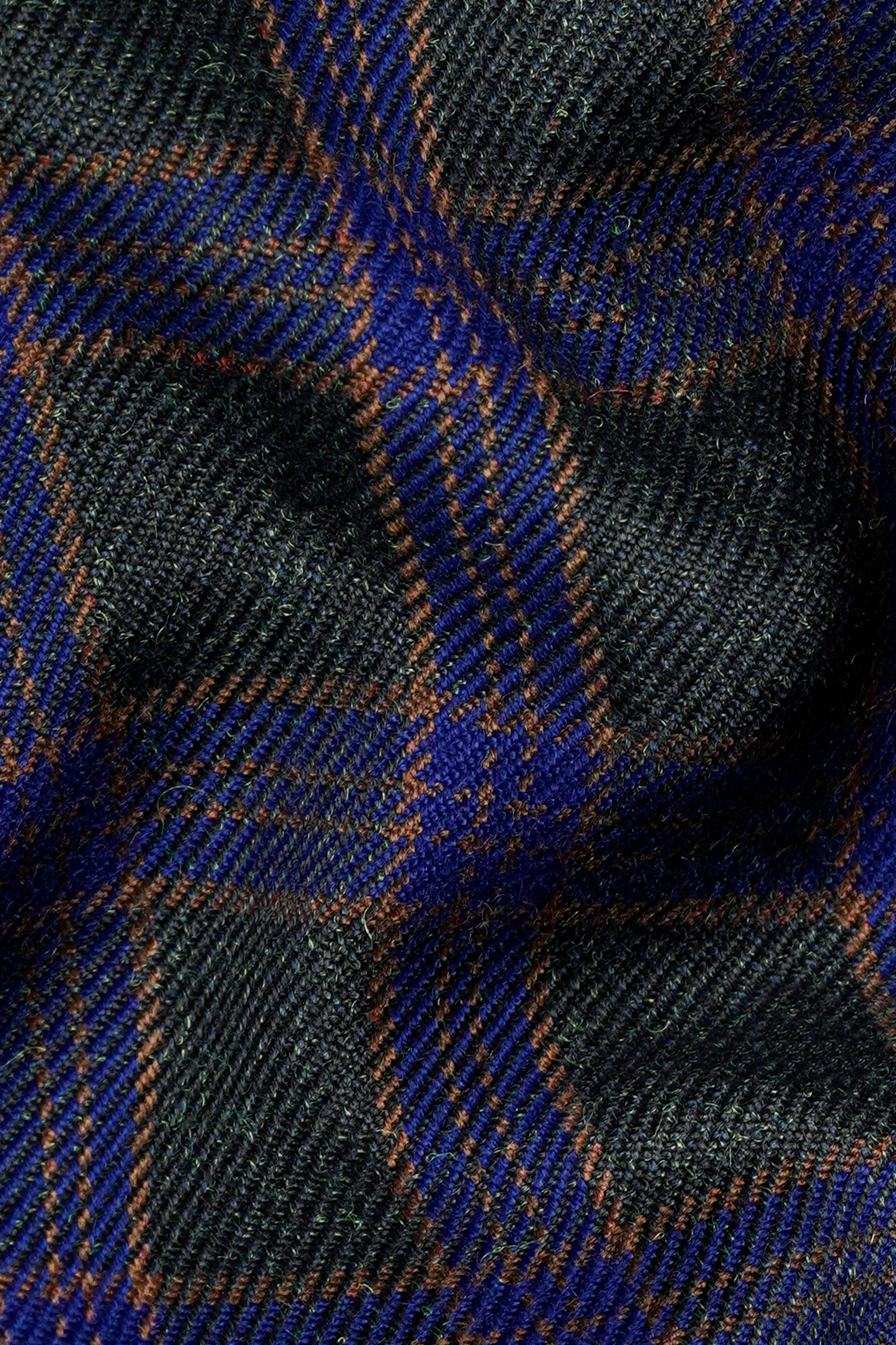 Blue and Piano Green Plaid Tweed Pant