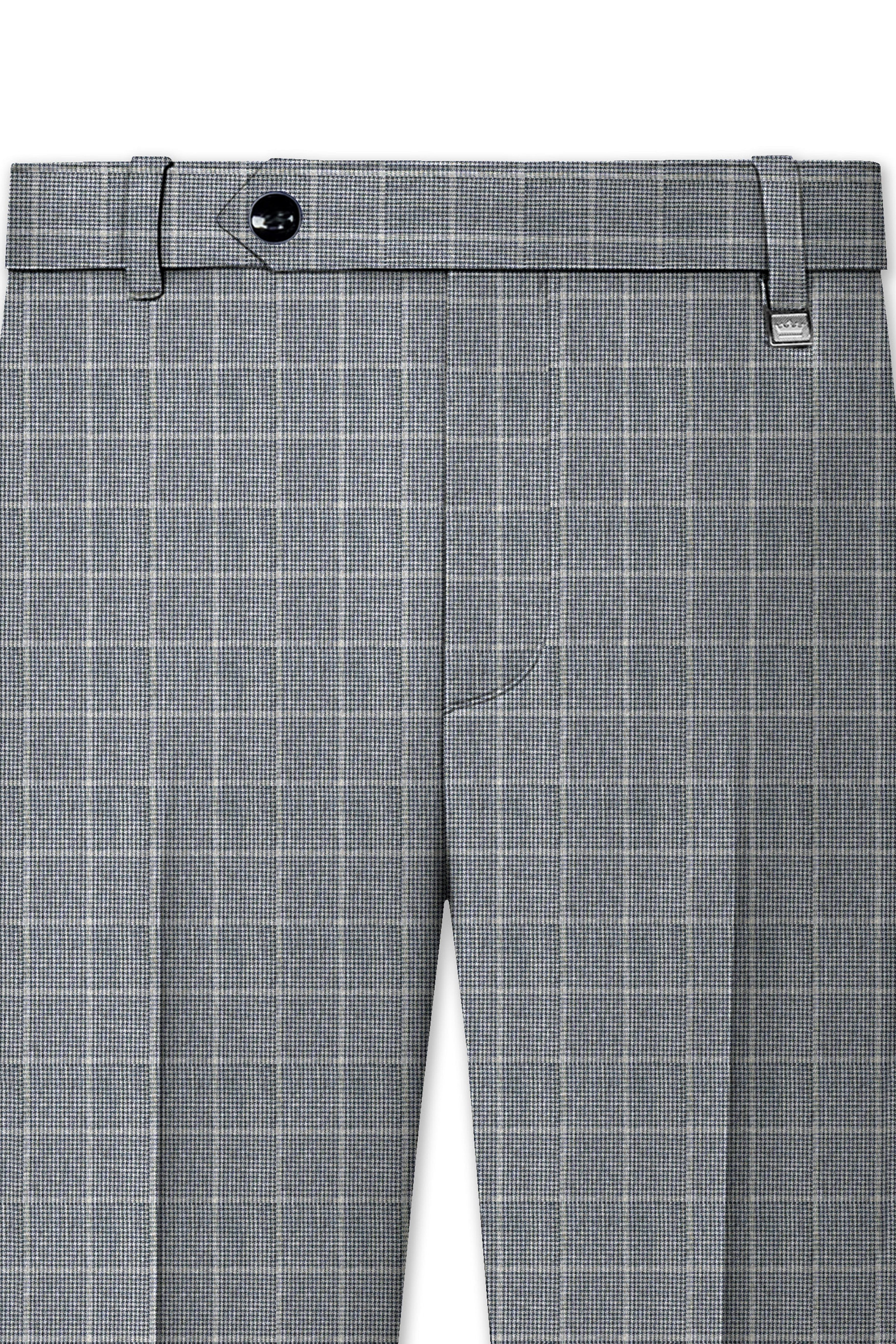 Boulder Gray Windowpane Wool Rich Pant