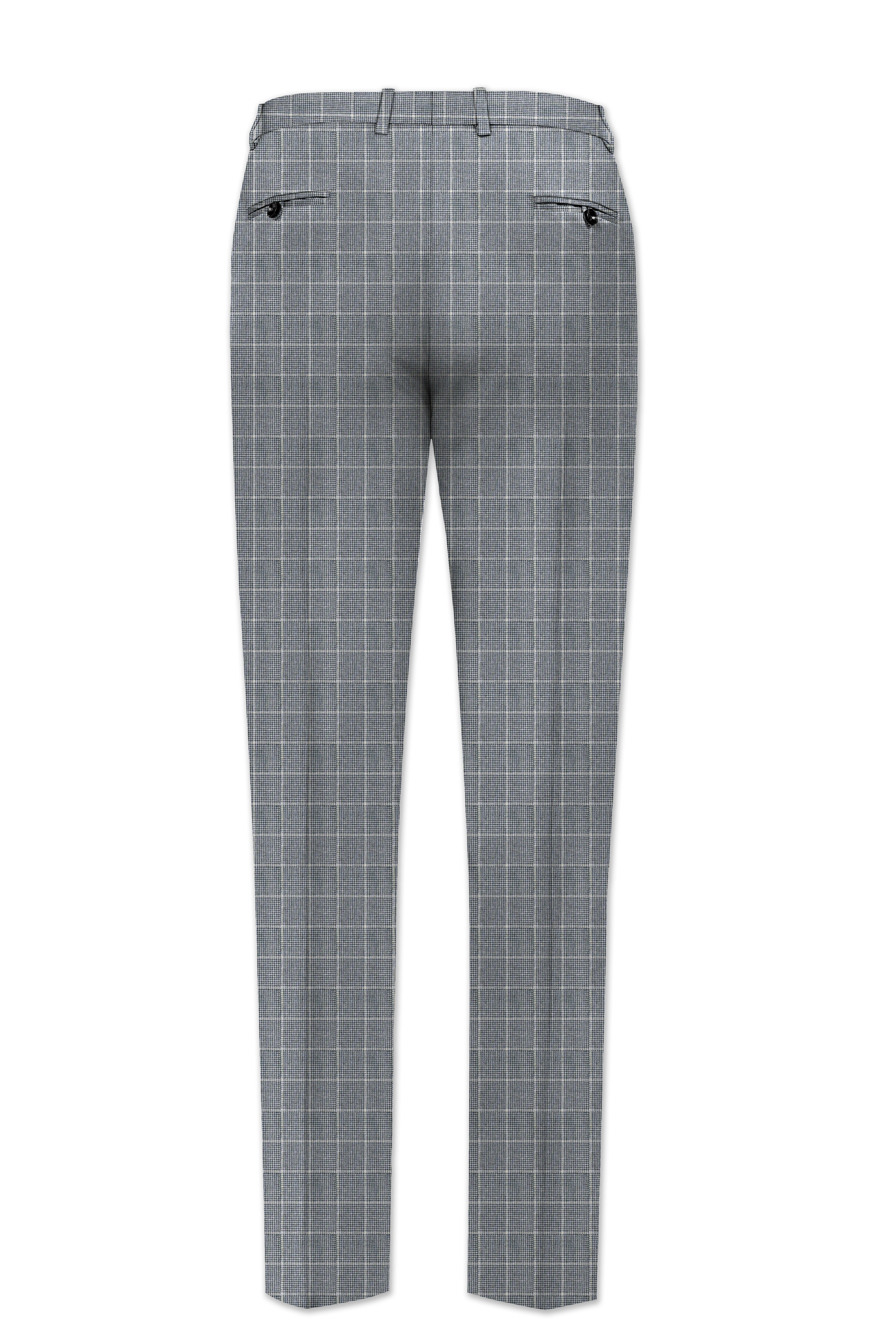 Boulder Gray Windowpane Wool Rich Pant