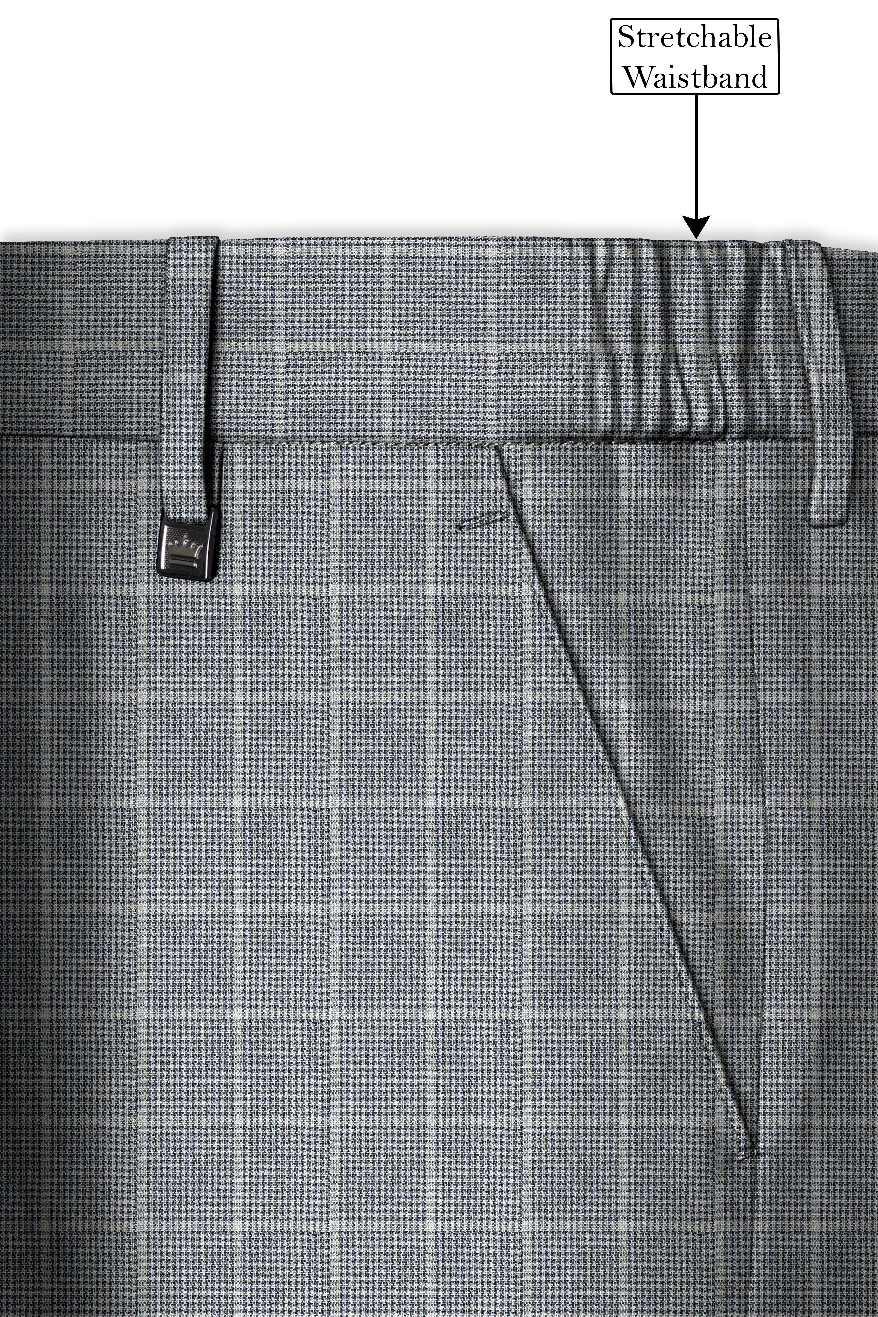 Boulder Gray Windowpane Wool Rich Pant