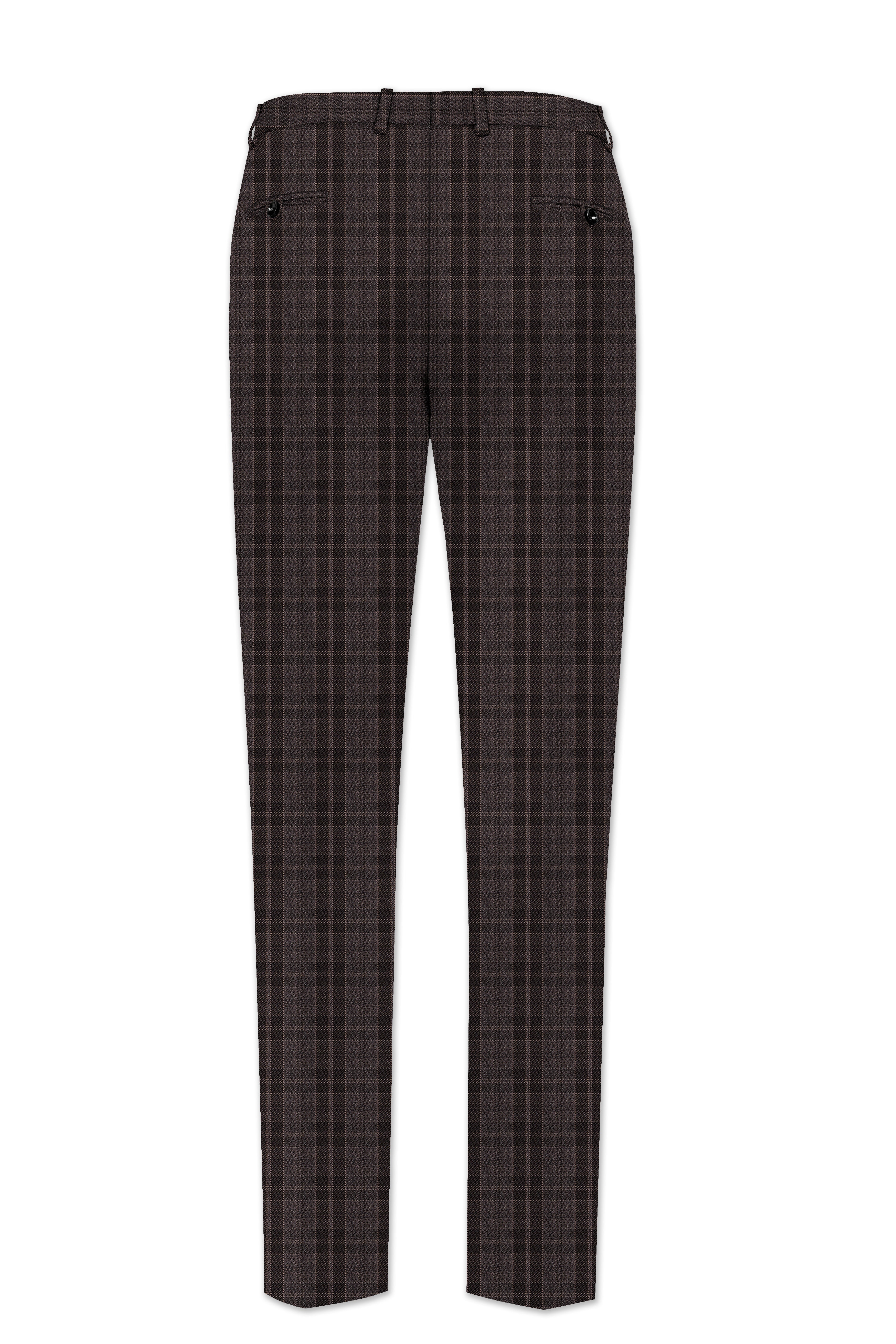 Thunder Brown Plaid Tweed Pant