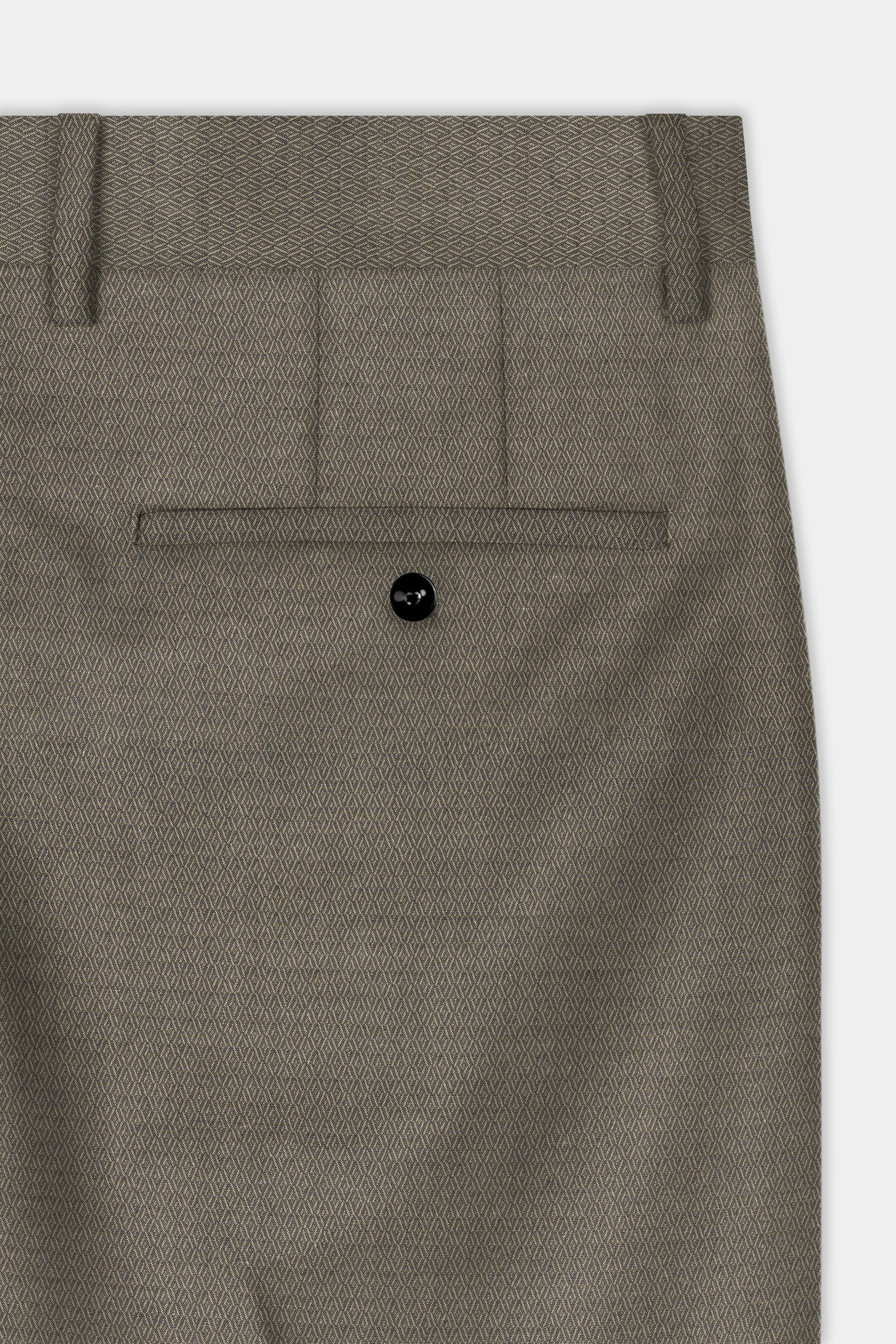 Wenge Brown Dobby Textured wool blend Pant