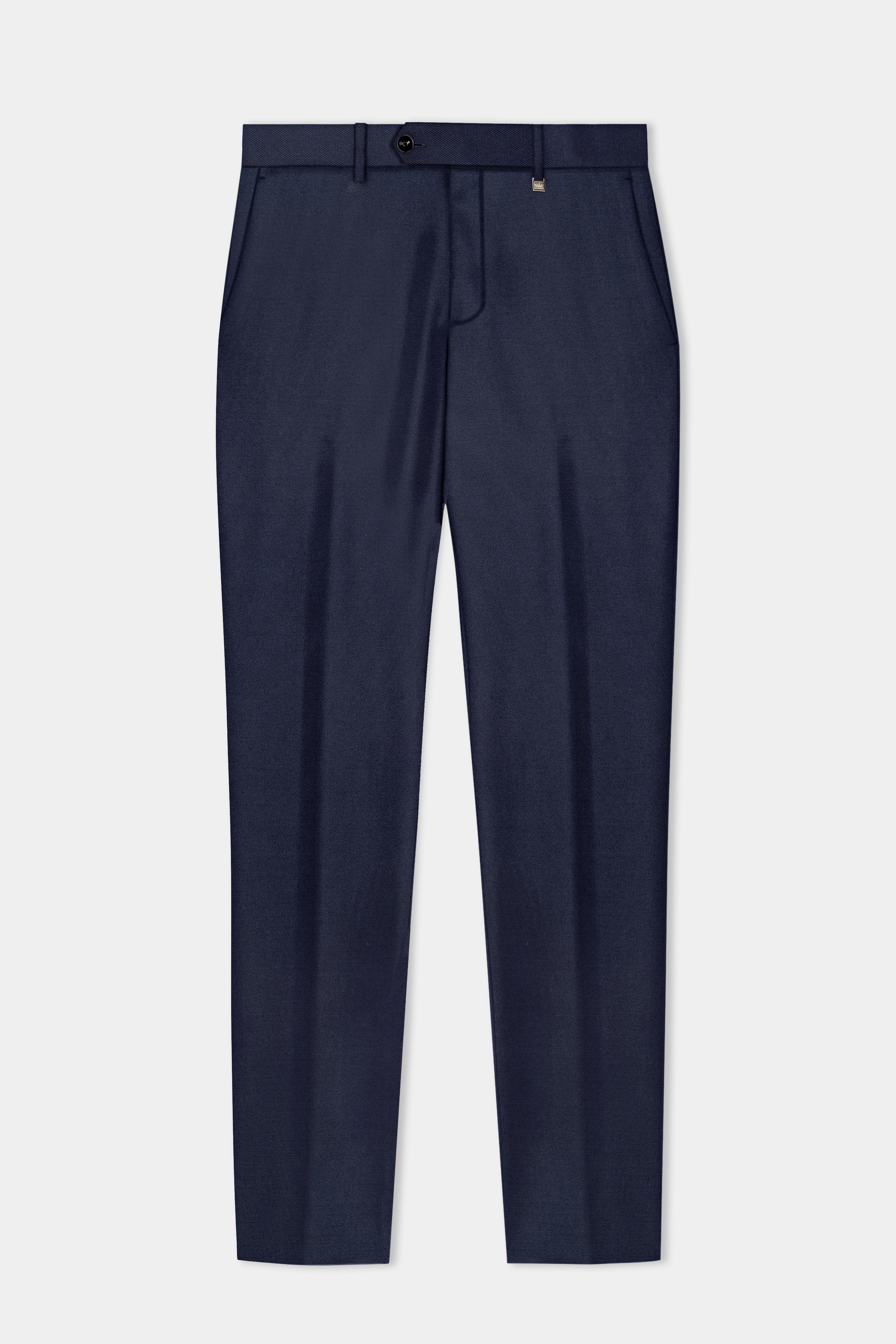 Vulcan Blue Solid Wool Blend Pant