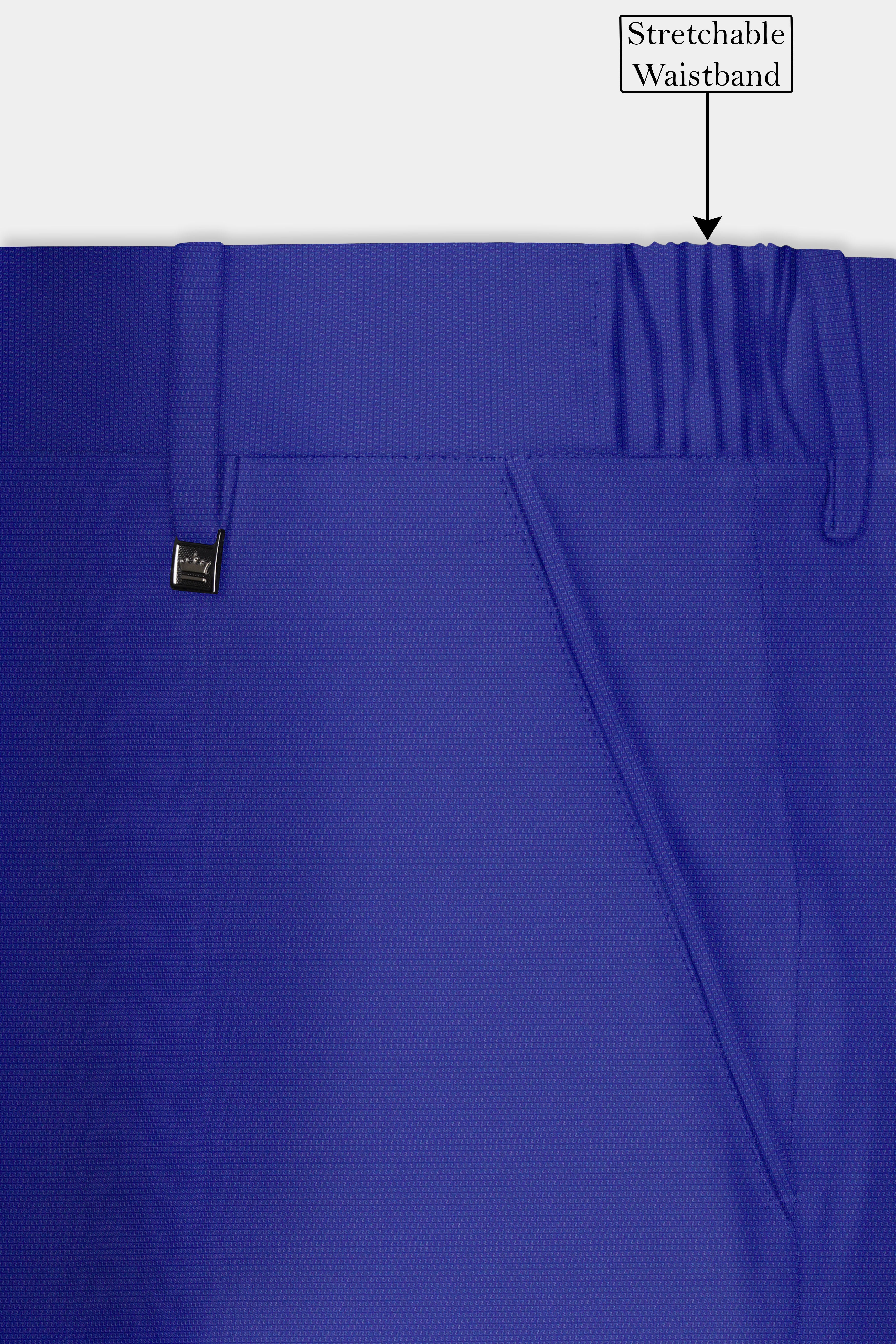 Catalina Blue Dobby Textured Wool Blend Pant