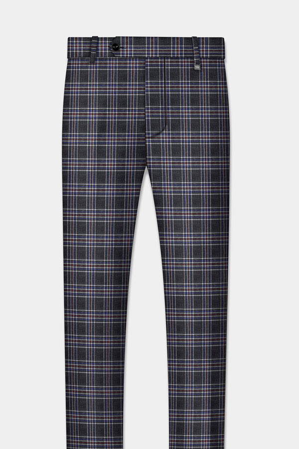 Tuatara Gray Multicolour Plaid Tweed Pant