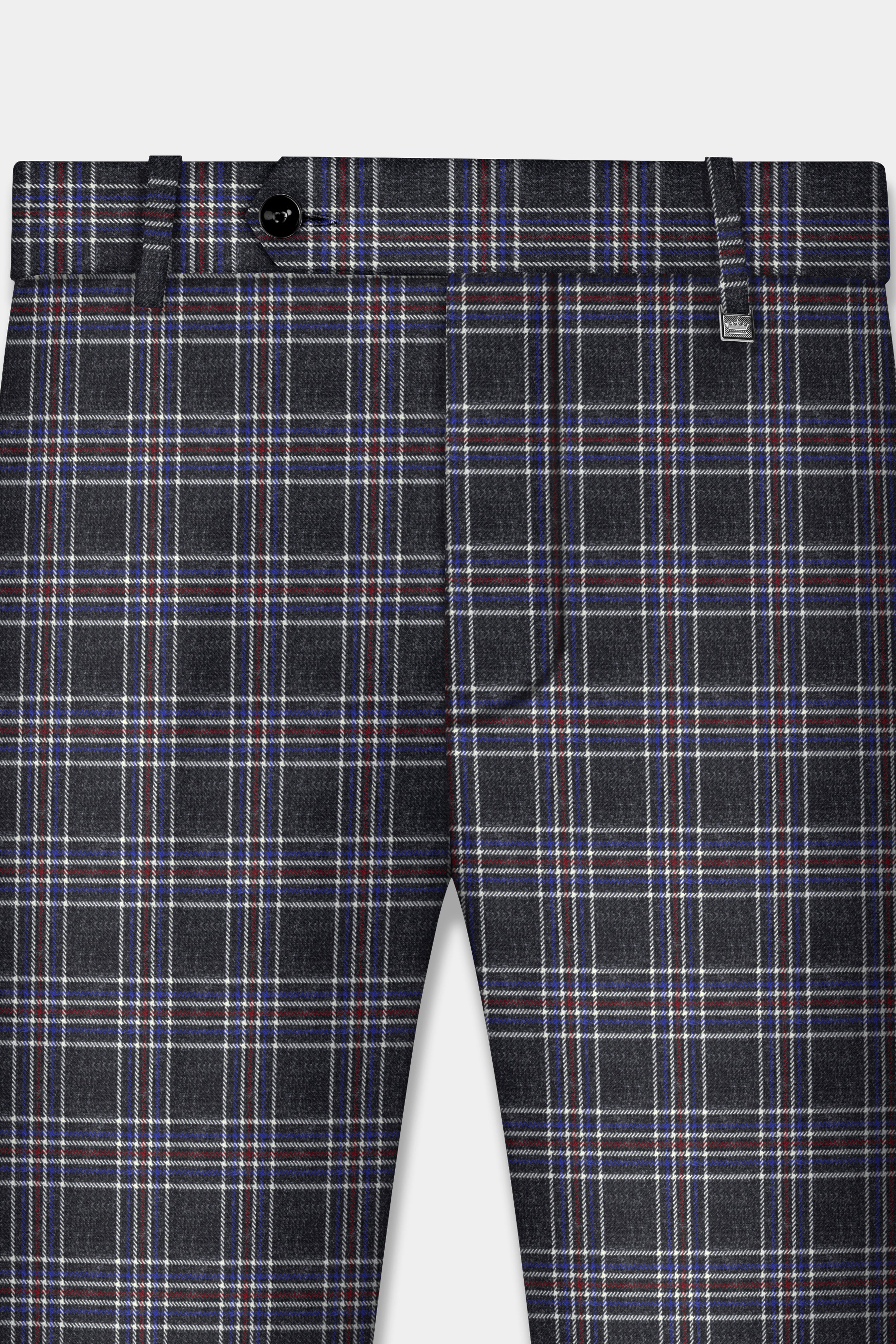 Tuatara Gray Multicolour Plaid Tweed Pant