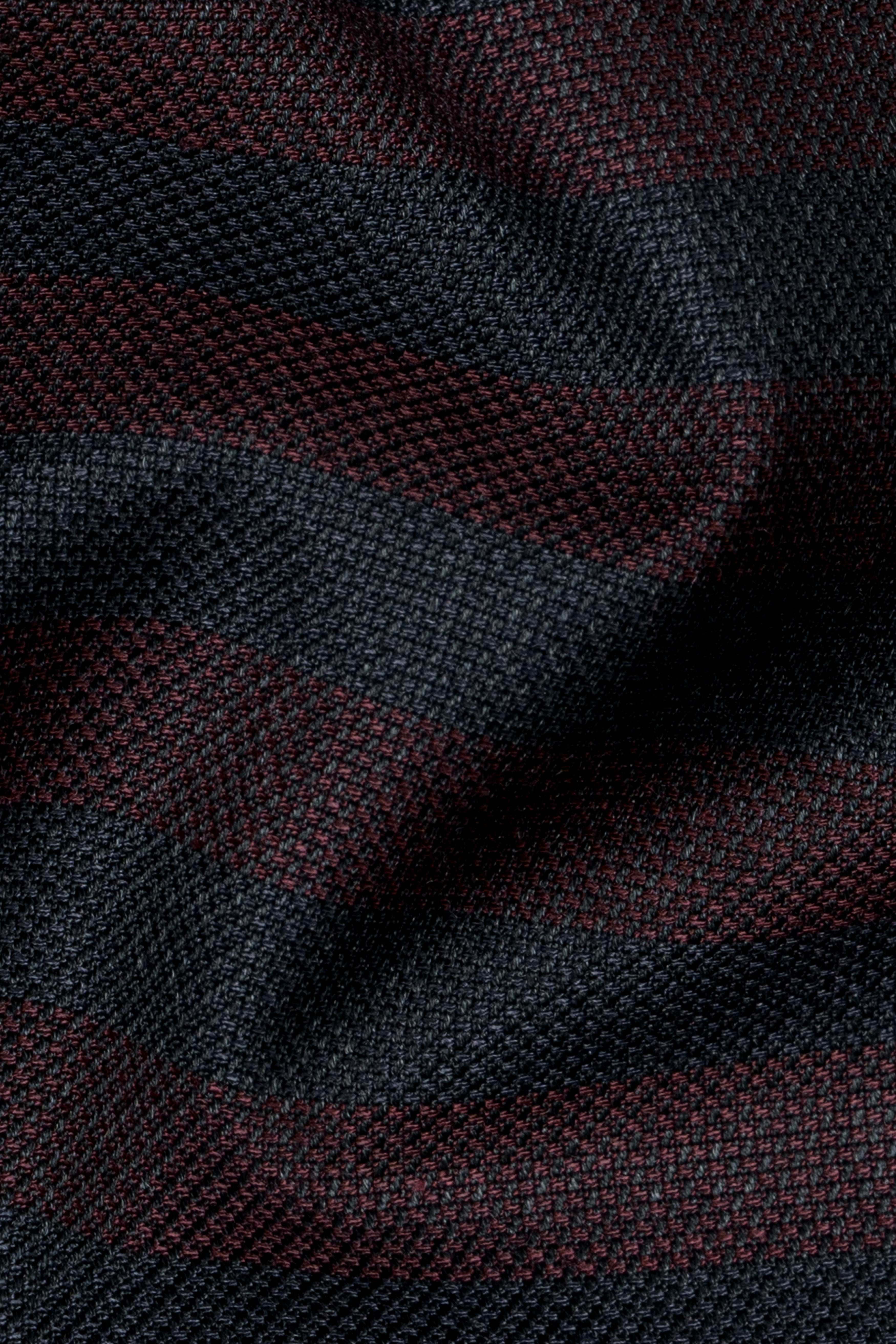Jade Black with Shark Brown Striped Wool Blend Pant