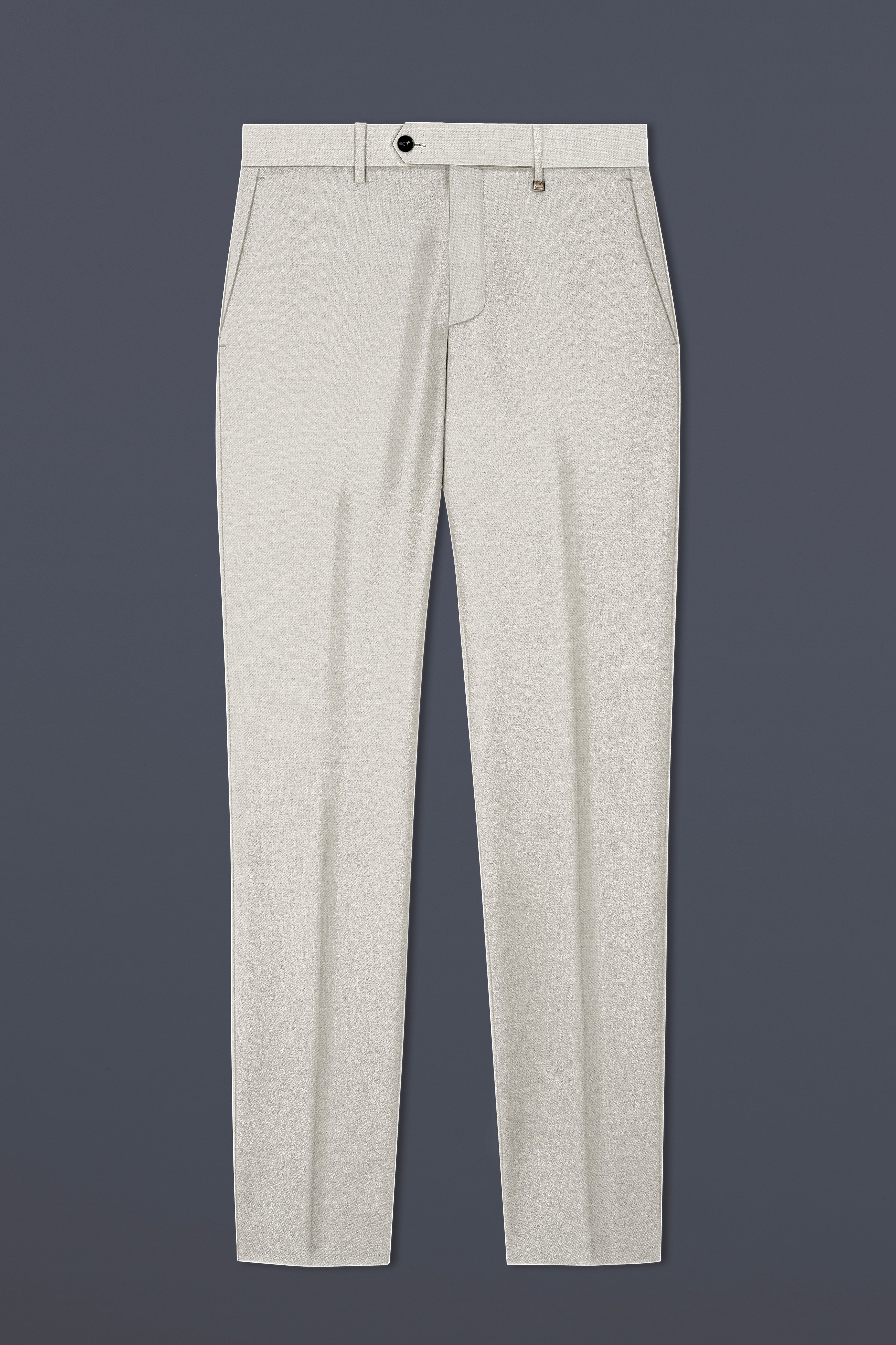 Moon Mist Gray Solid Wool Blend Pant