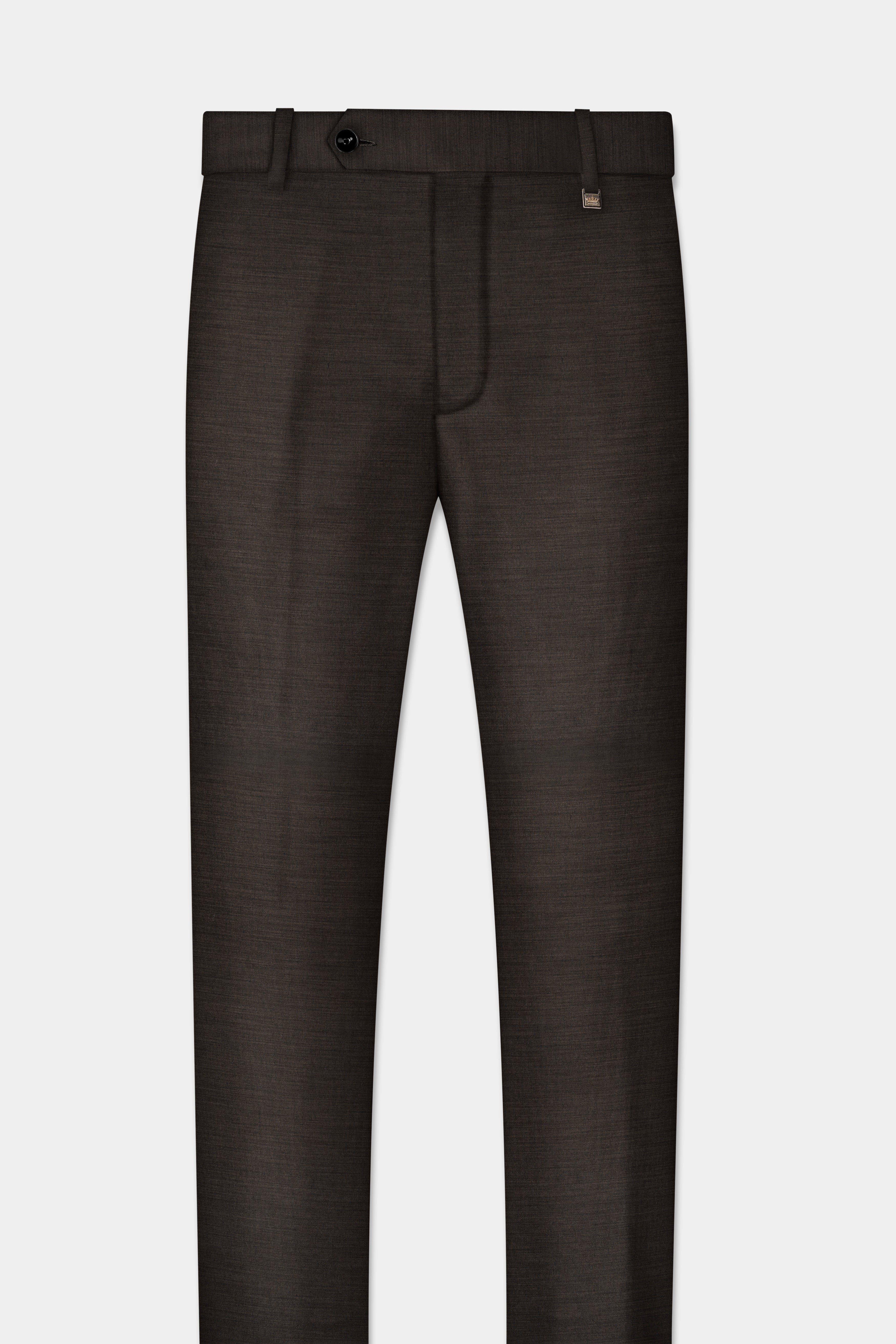 Eclipse Brown Textured Wool Blend Pant