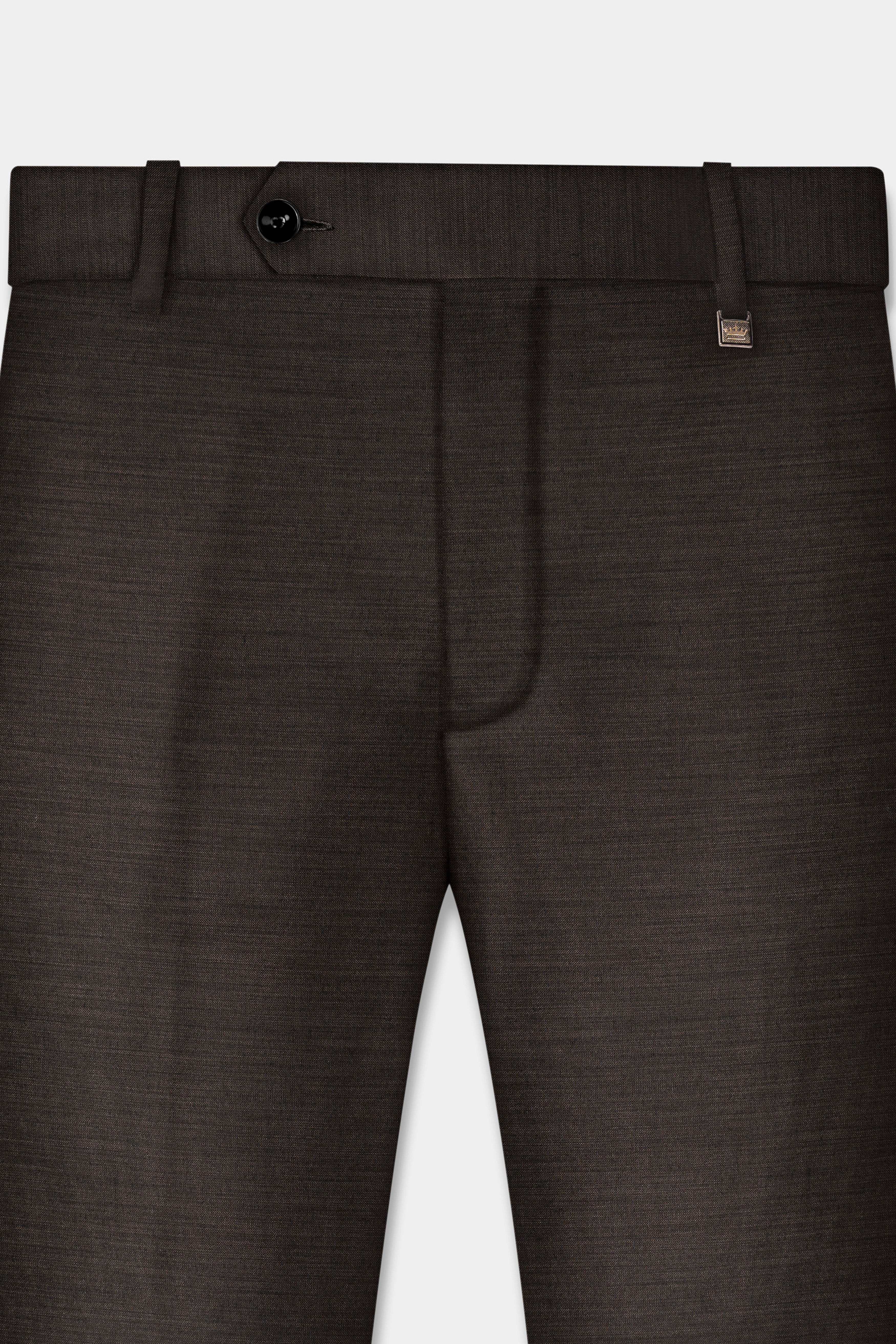 Eclipse Brown Textured Wool Blend Pant