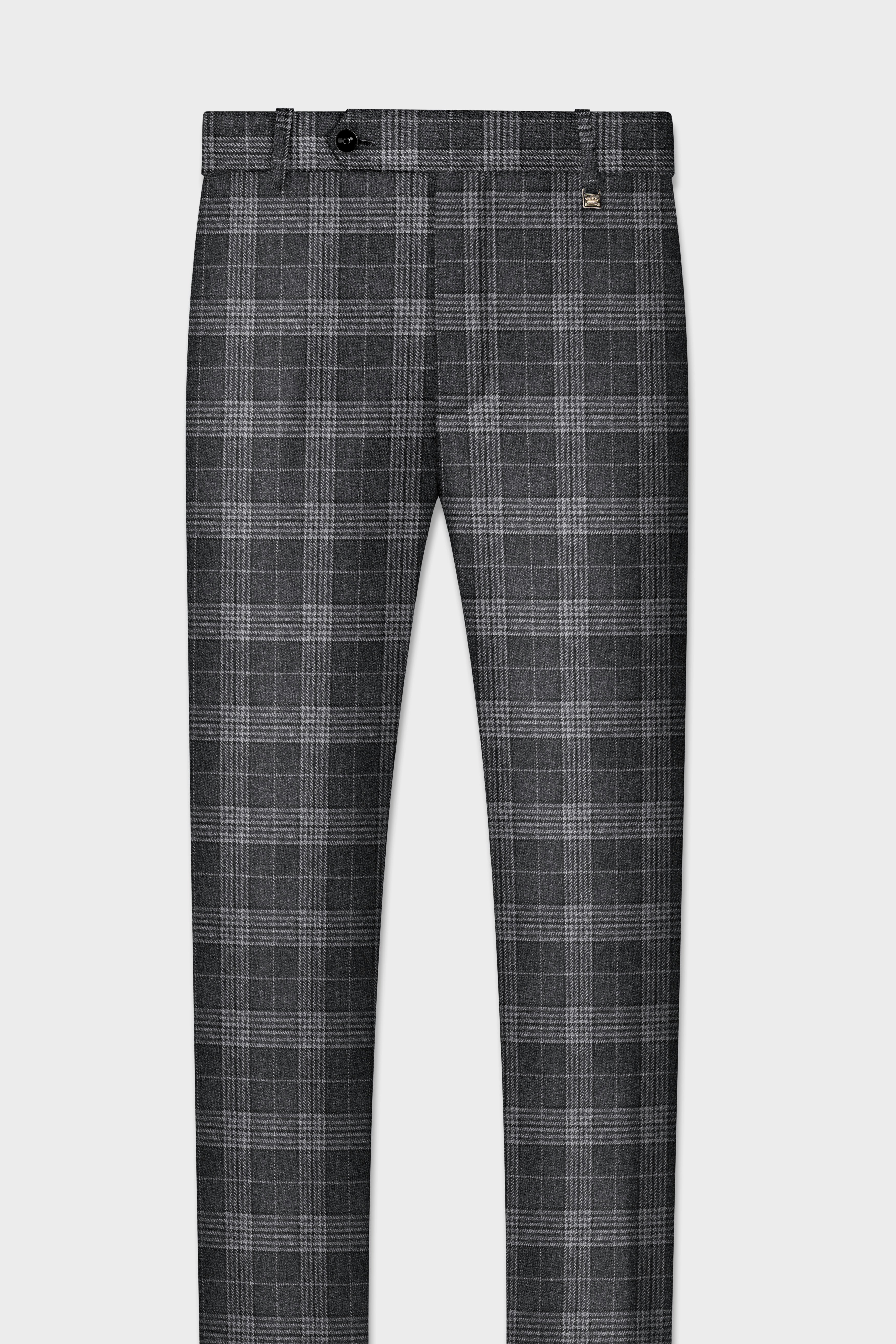 Heavy Metal Gray Plaid Tweed Pant