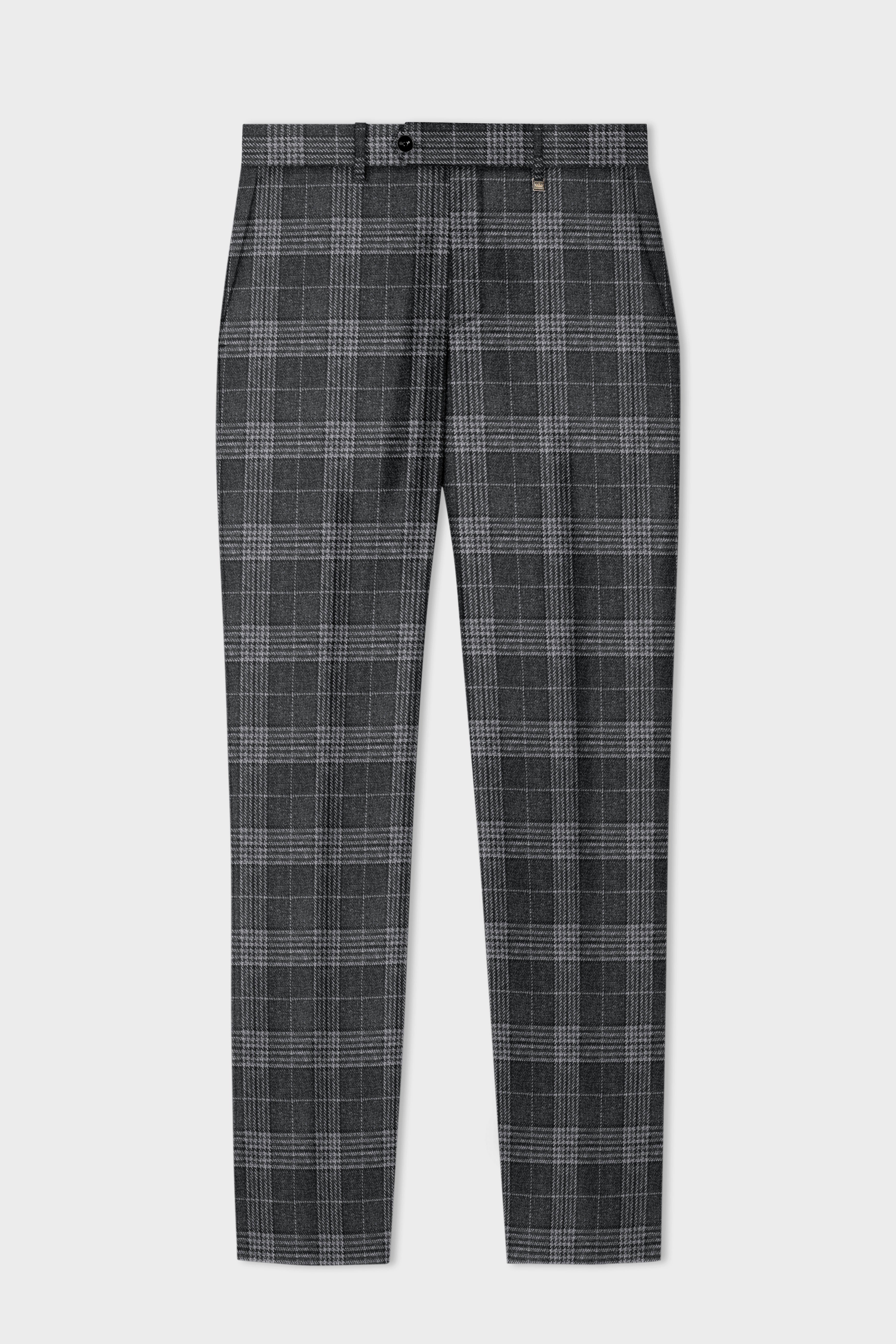 Heavy Metal Gray Plaid Tweed Pant