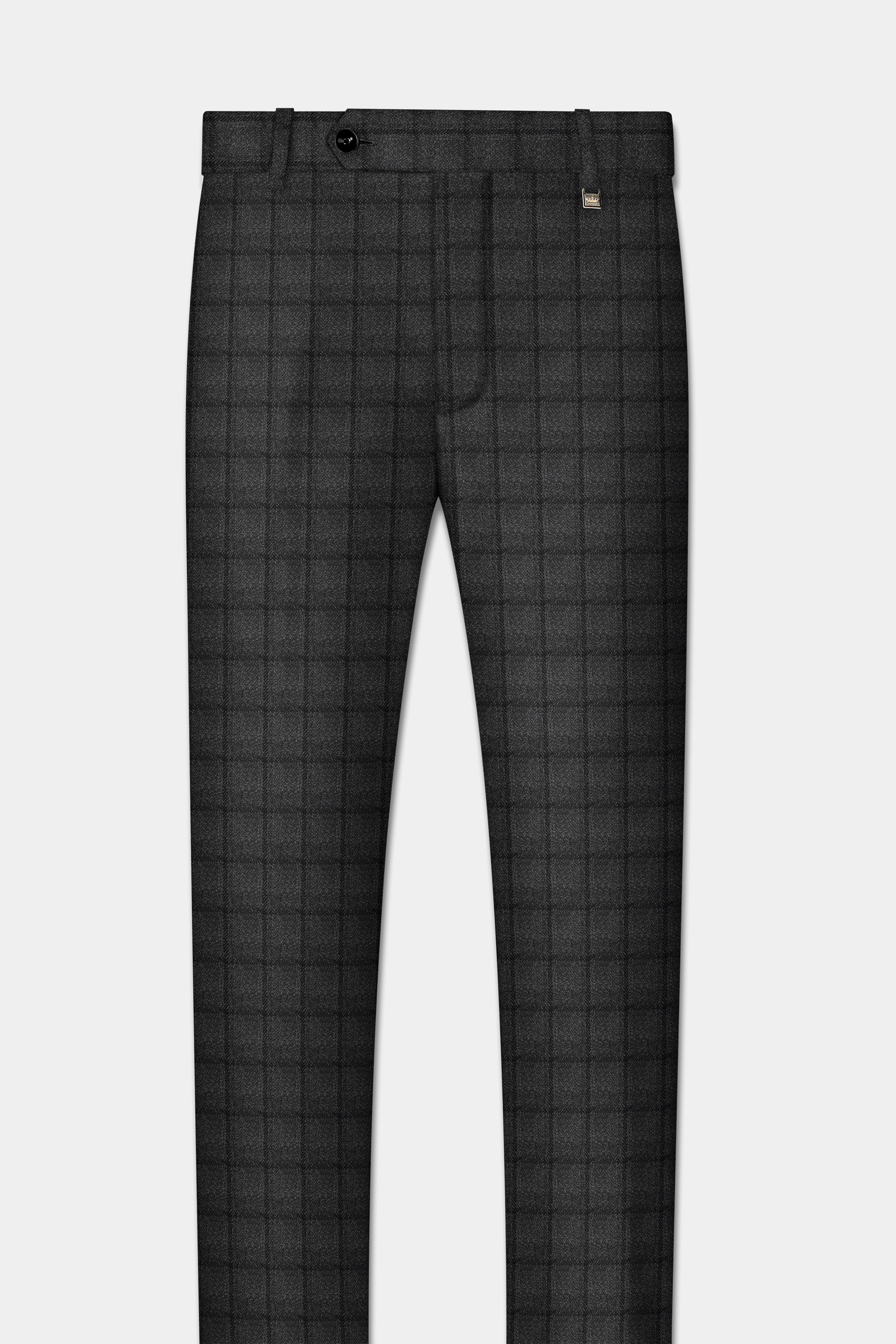 Zeus Dark Brown Plaid Tweed Pant