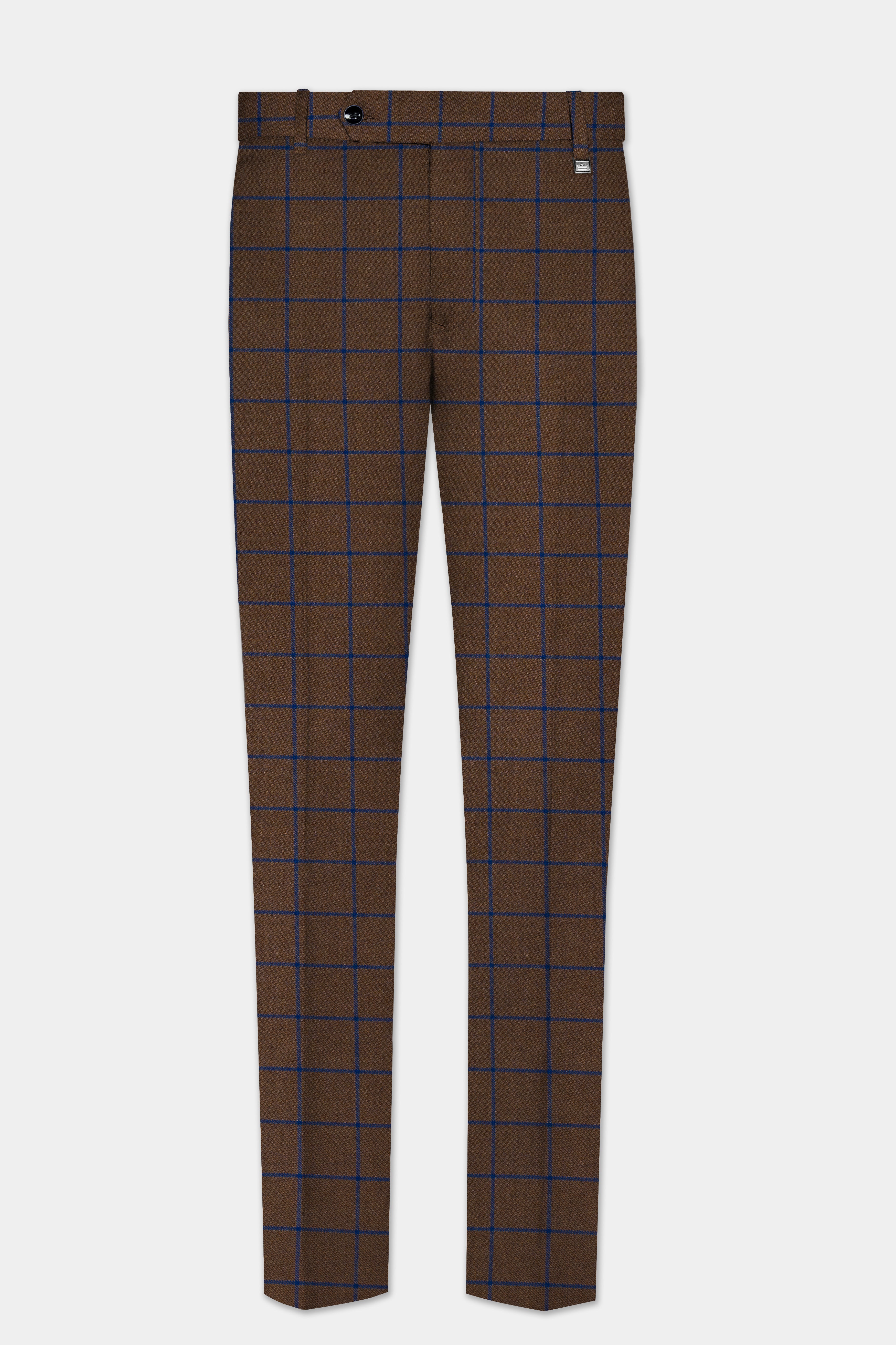 Bistre Brown with Catalina Blue Windowpane Pant