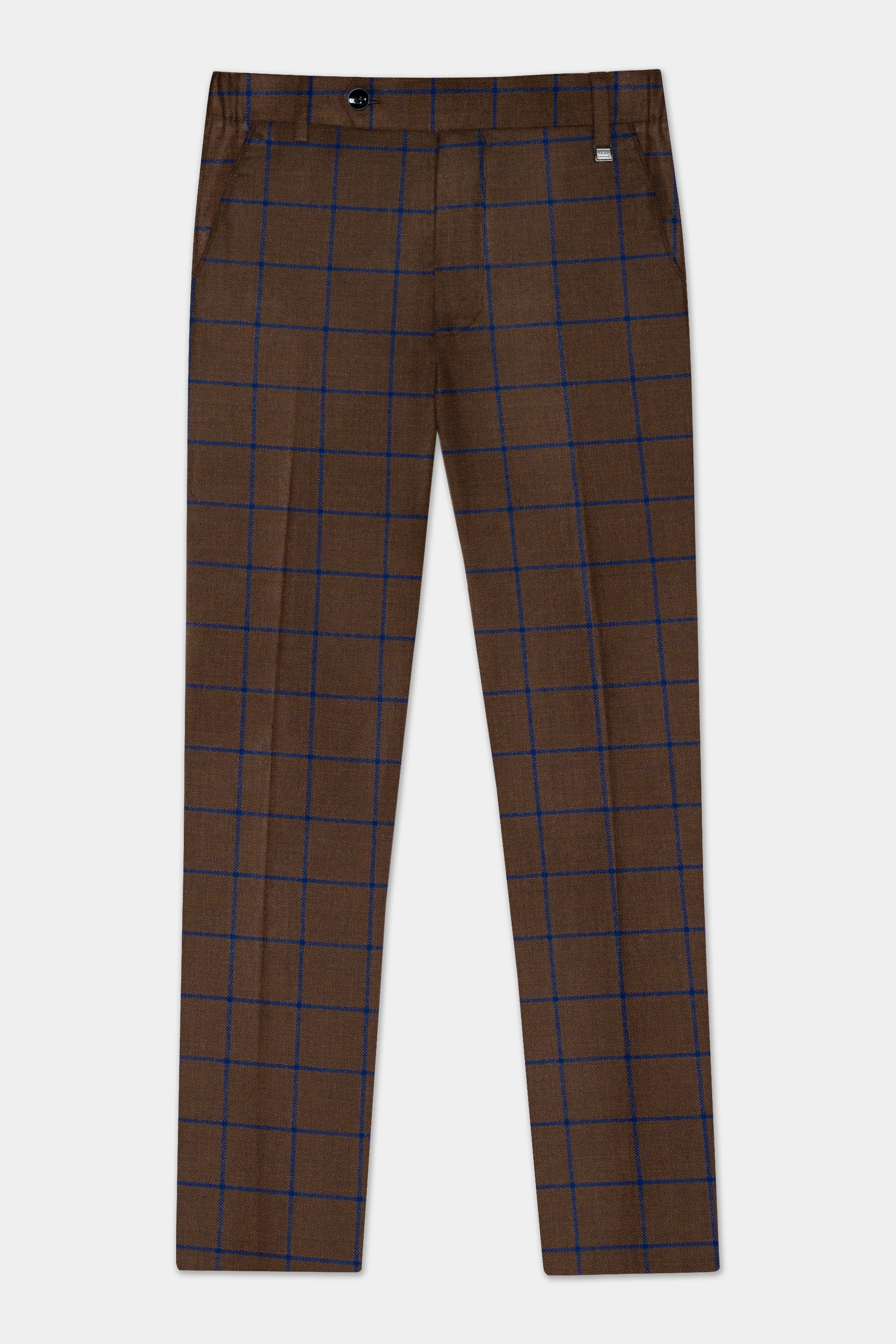 Bistre Brown with Catalina Blue Windowpane Pant