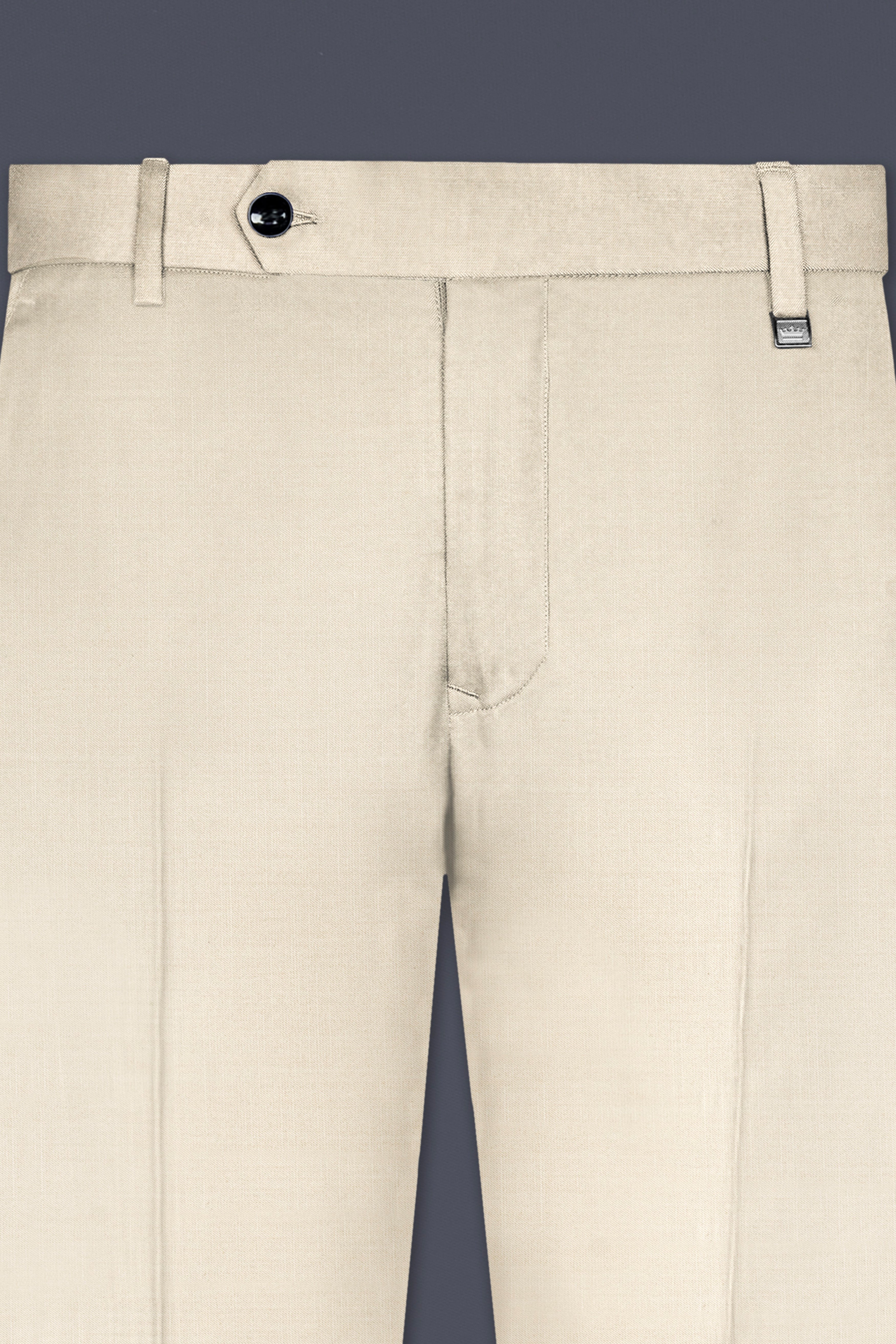 Moon Mist Cream Solid Wool Blend Pant