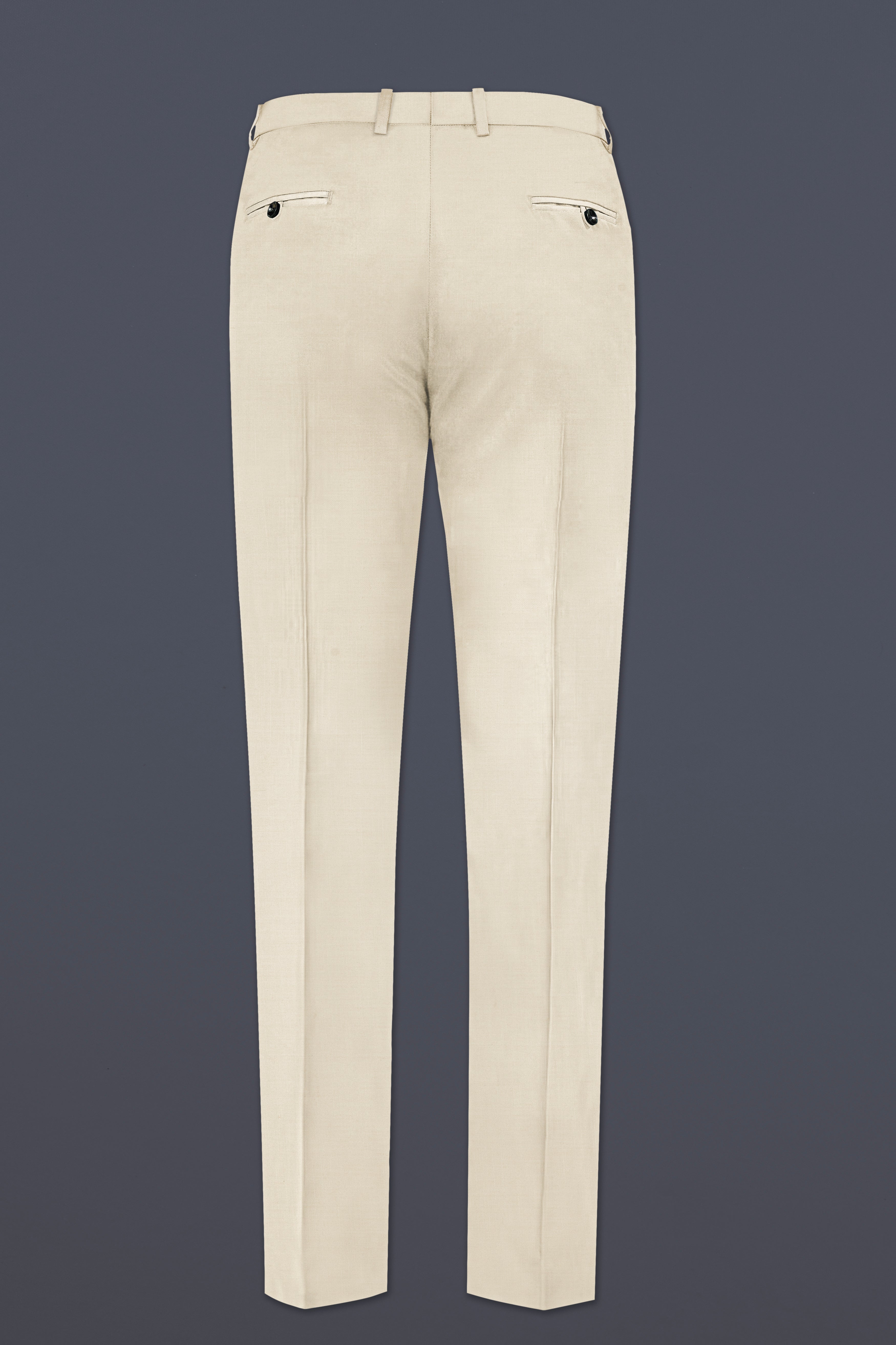 Moon Mist Cream Solid Wool Blend Pant