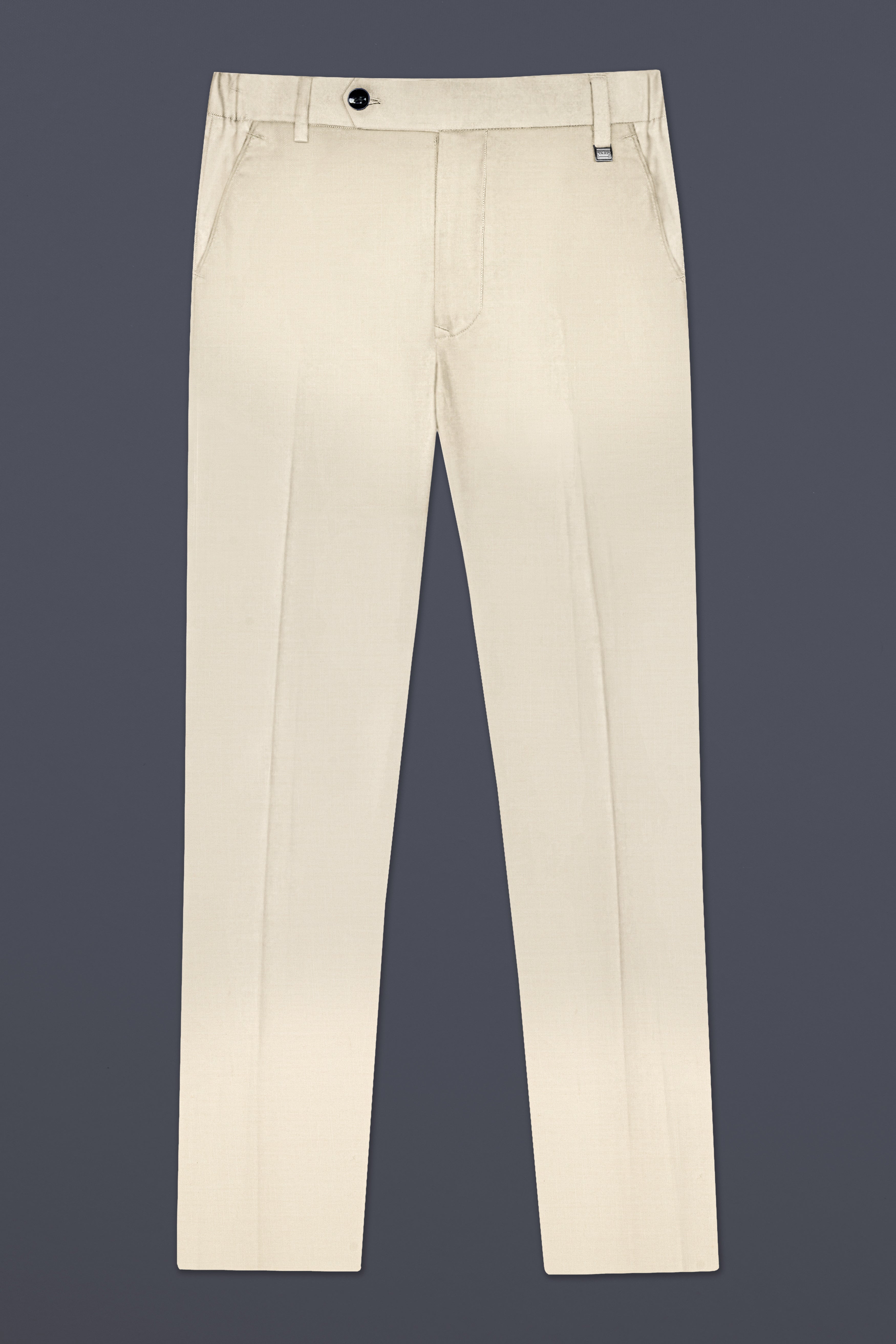 Moon Mist Cream Solid Wool Blend Pant