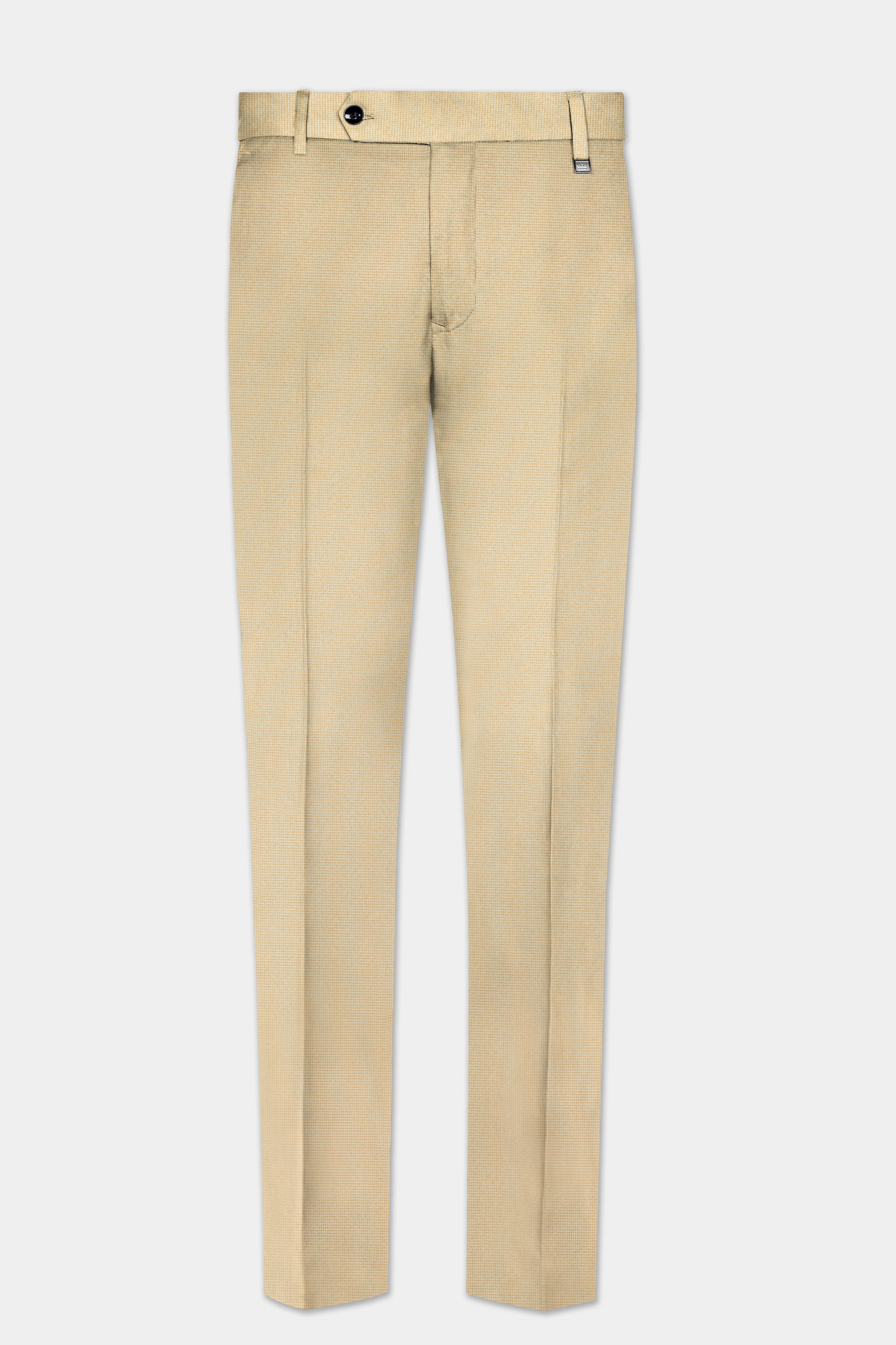 Hampton Cream Houndstooth Textured Wool Rich Pant