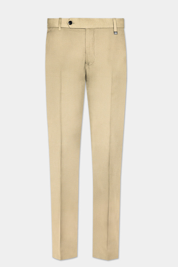 Hampton Cream Houndstooth Textured Wool Rich Pant