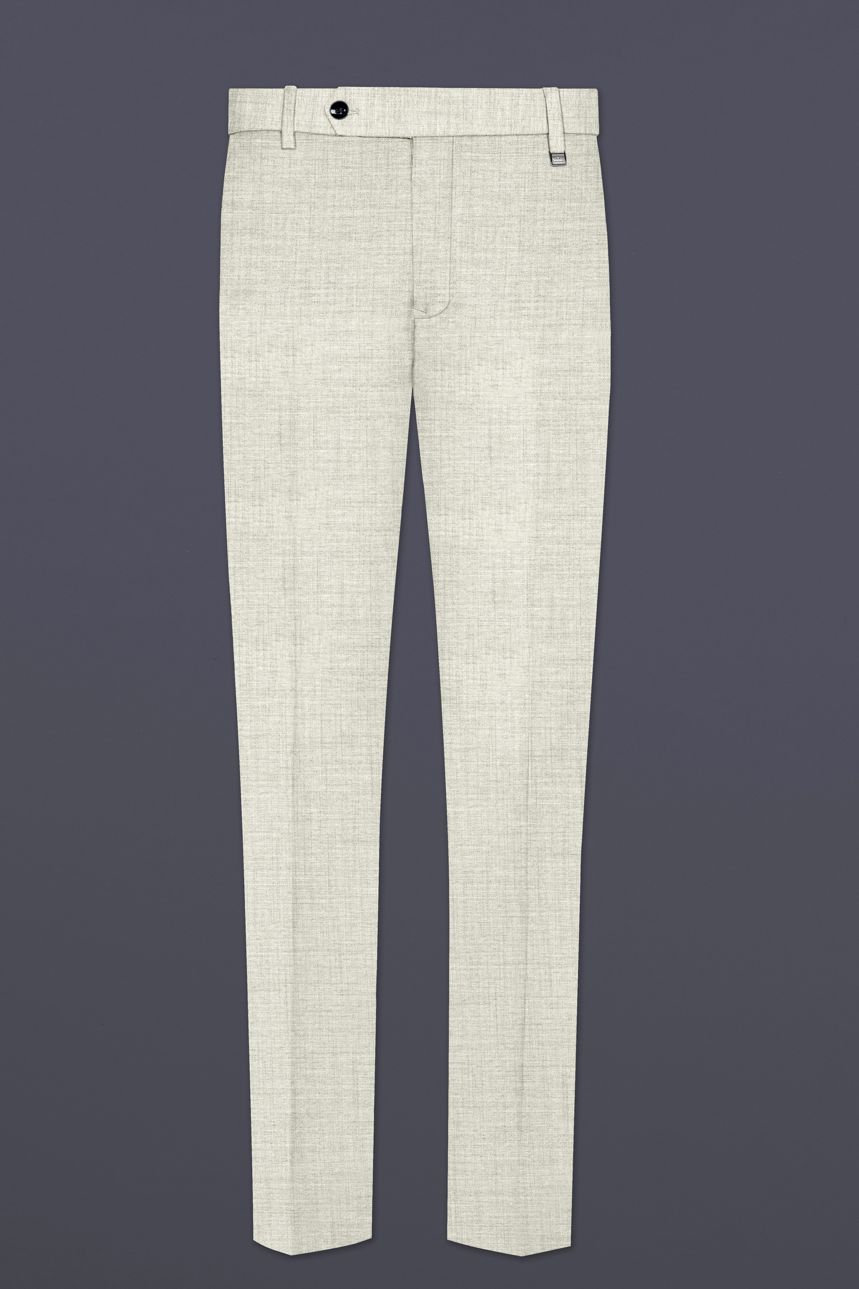 Spanish Gray Textured Wool Blend Pant