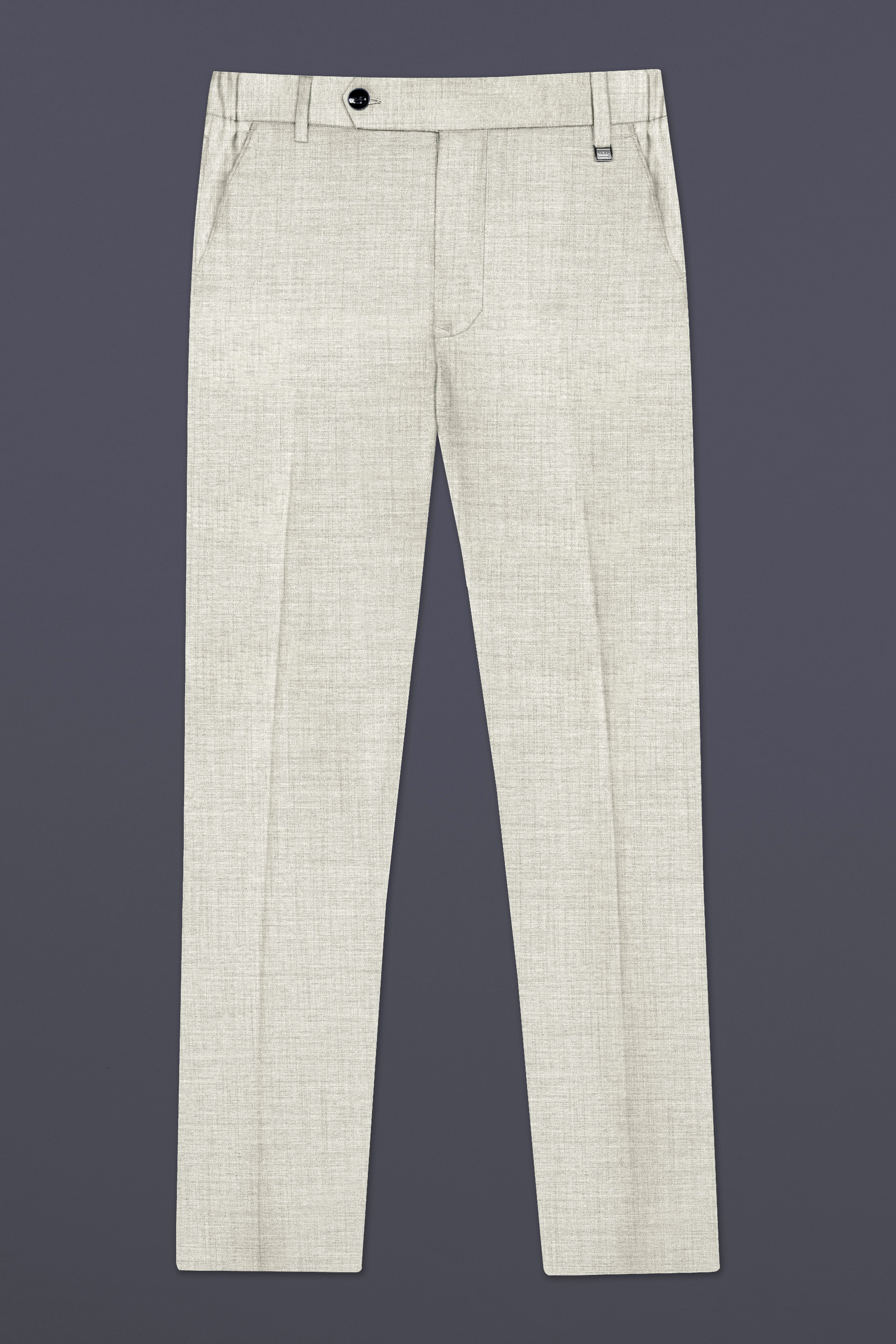Spanish Gray Textured Wool Blend Pant