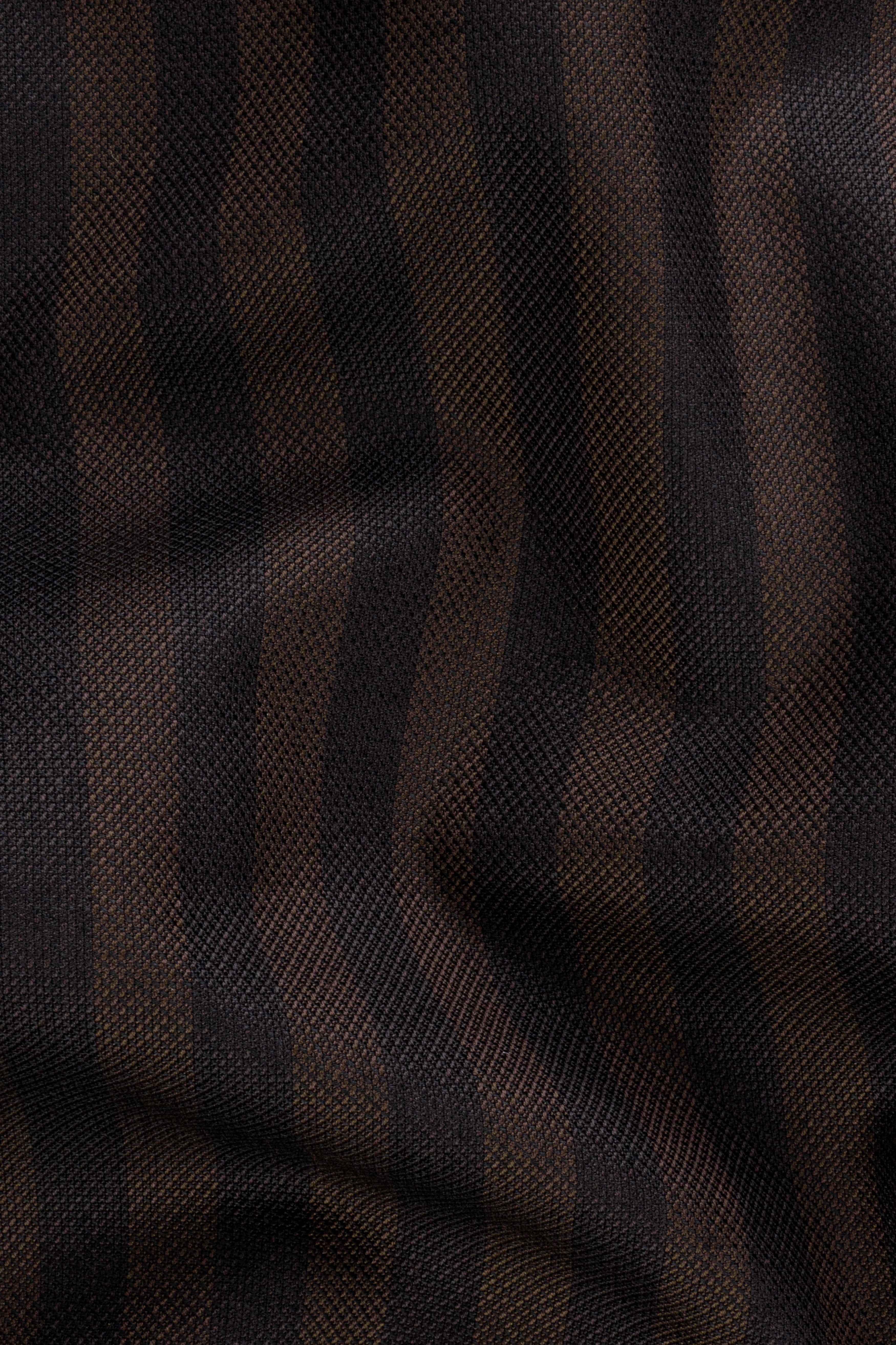 Eternity Brown With Vulcan Black Striped Wool Blend Pant