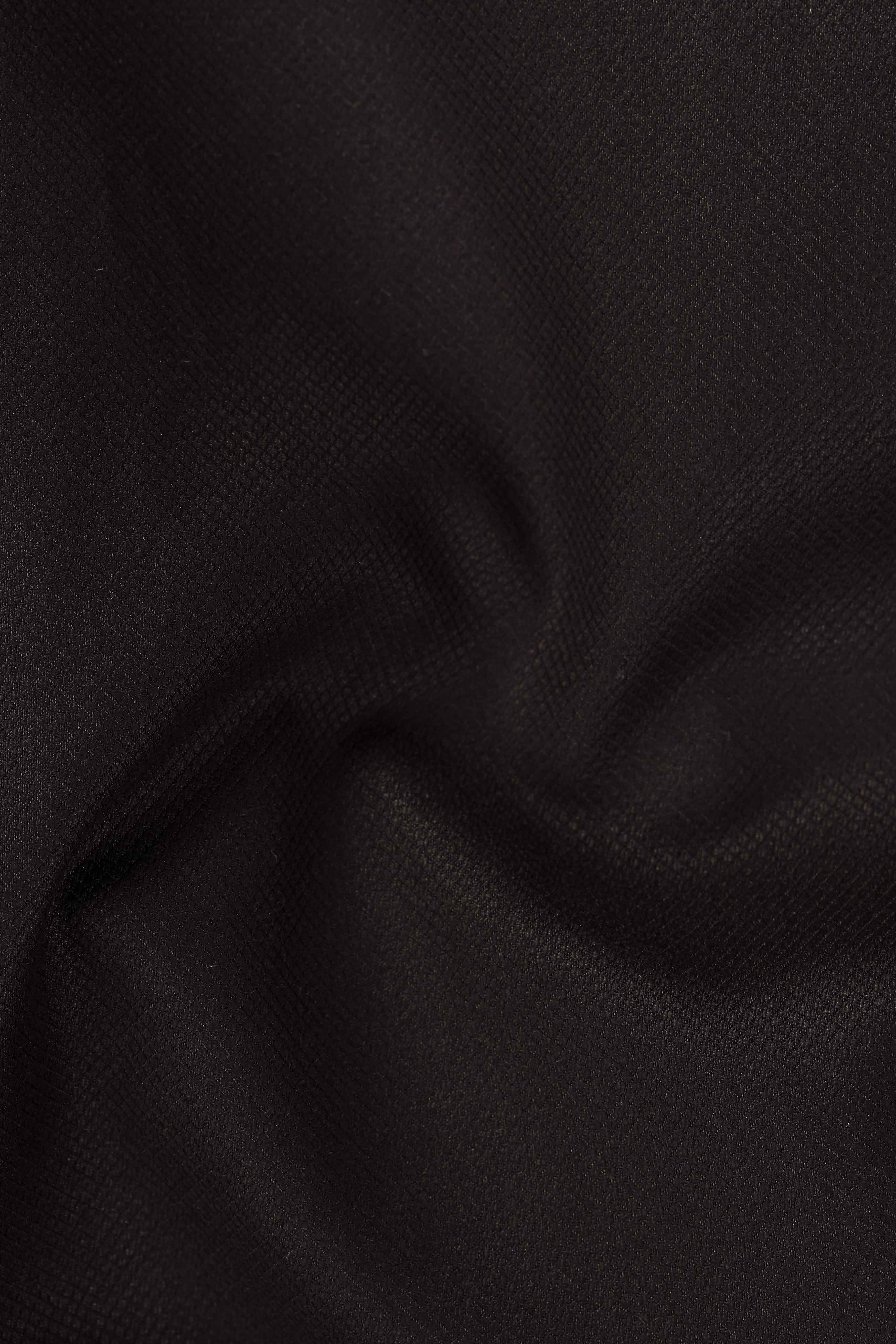Charred Mocha-Asphalt Brown Solid Wool Rich Stretchable Waistband Pant