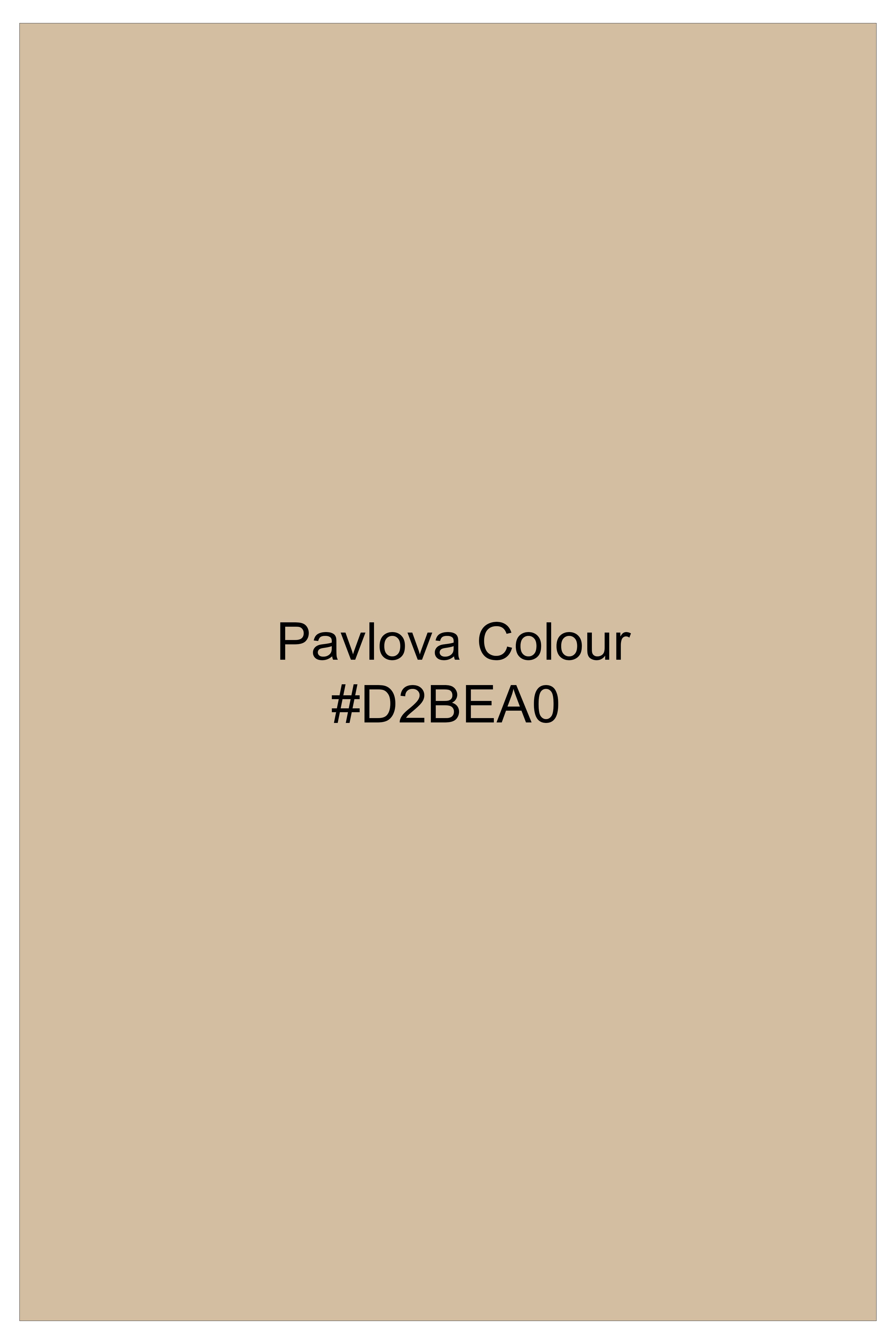 Almond-Pavlova Cream Plaid Wool Rich Stretchable Waistband Pant