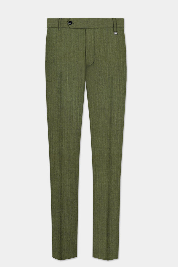 Sentinel-Rifle Green Solid Wool Rich Stretchable traveler Pant