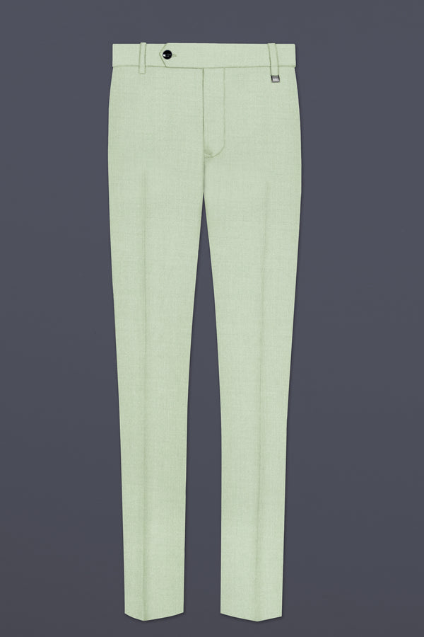 Lichen-Norway Green Solid Wool Rich Stretchable traveler Pant