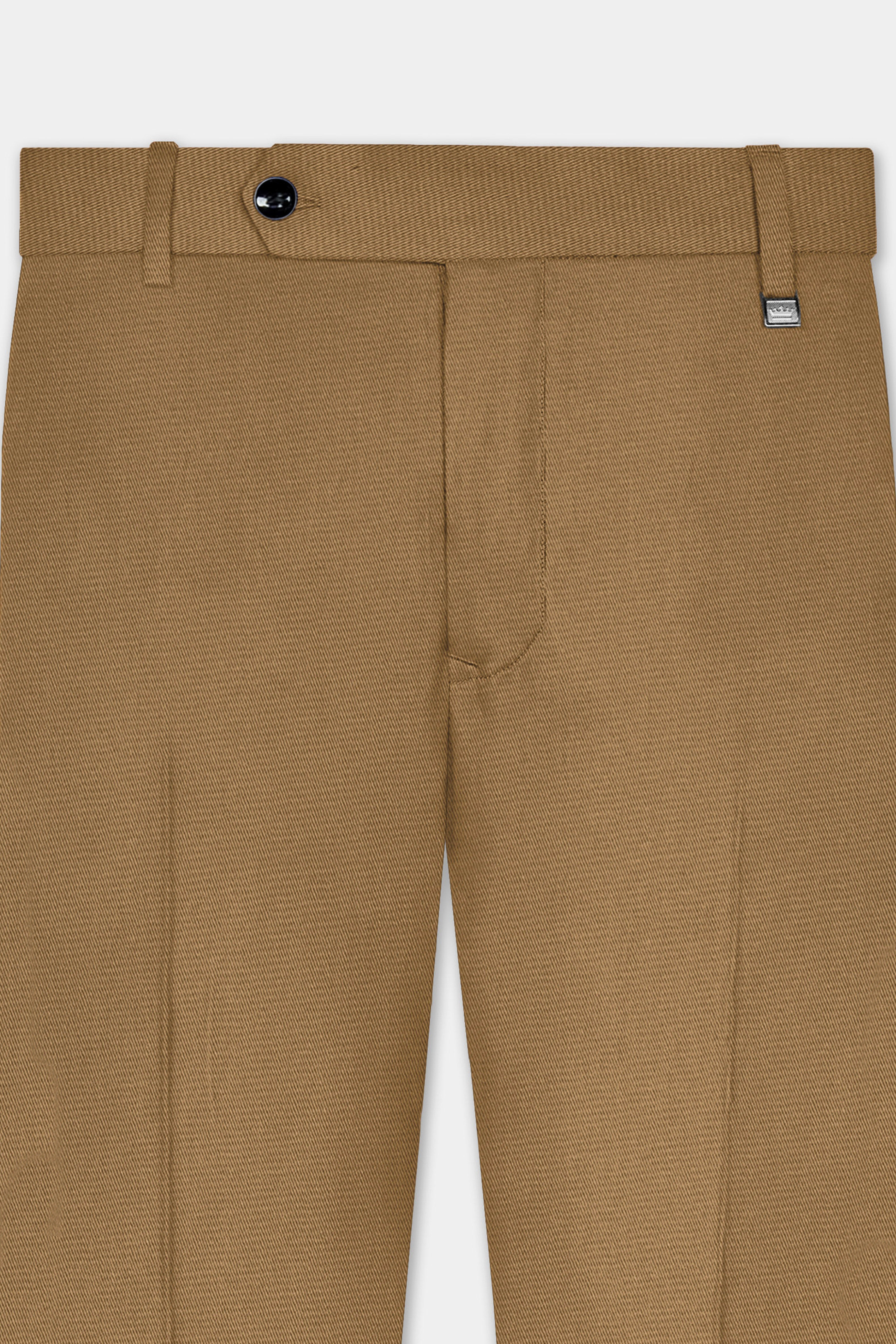 Roman Coffee Brown Solid Wool Rich Stretchable Waistband Pant