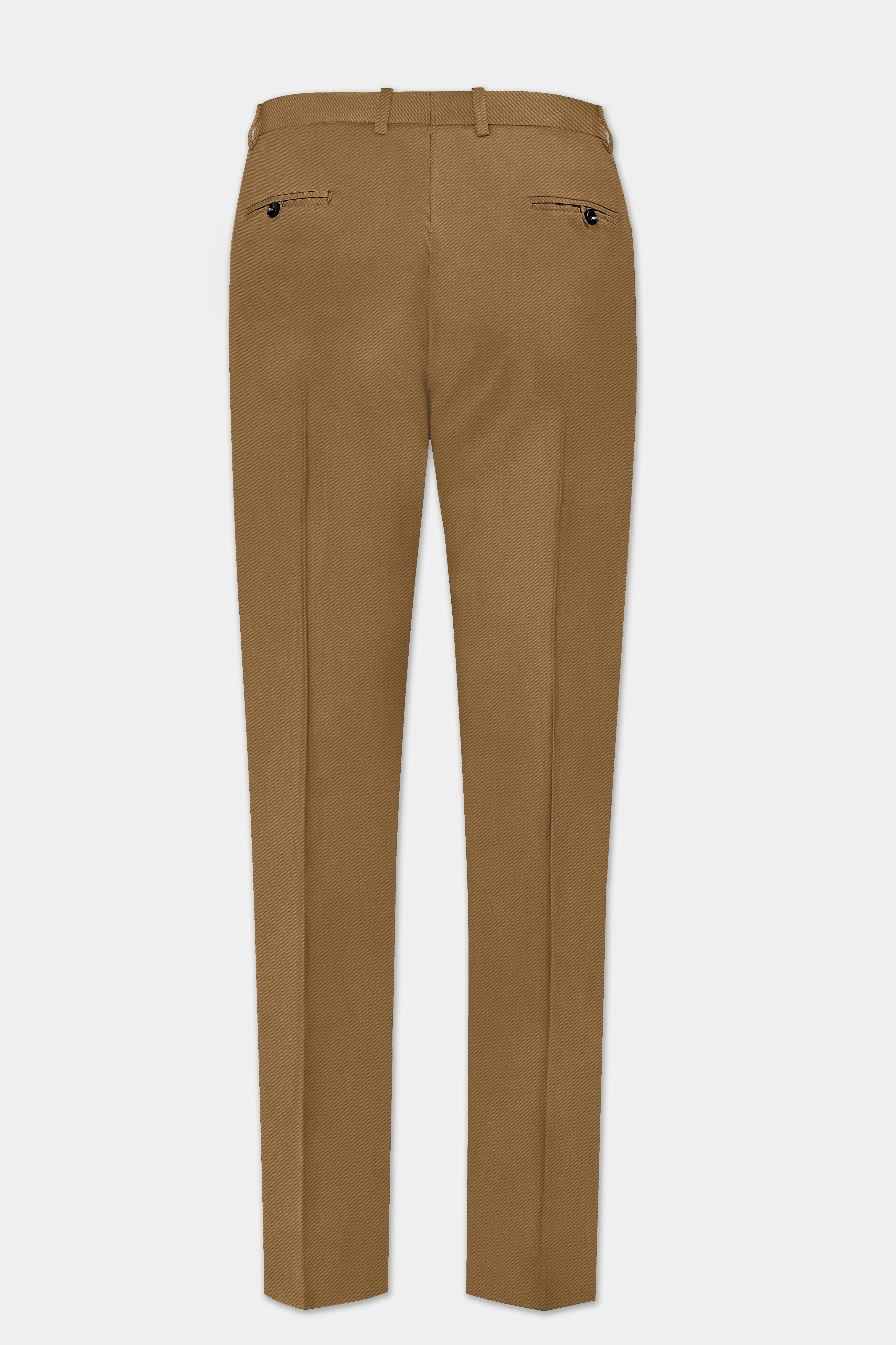 Roman Coffee Brown Solid Wool Rich Stretchable Waistband Pant