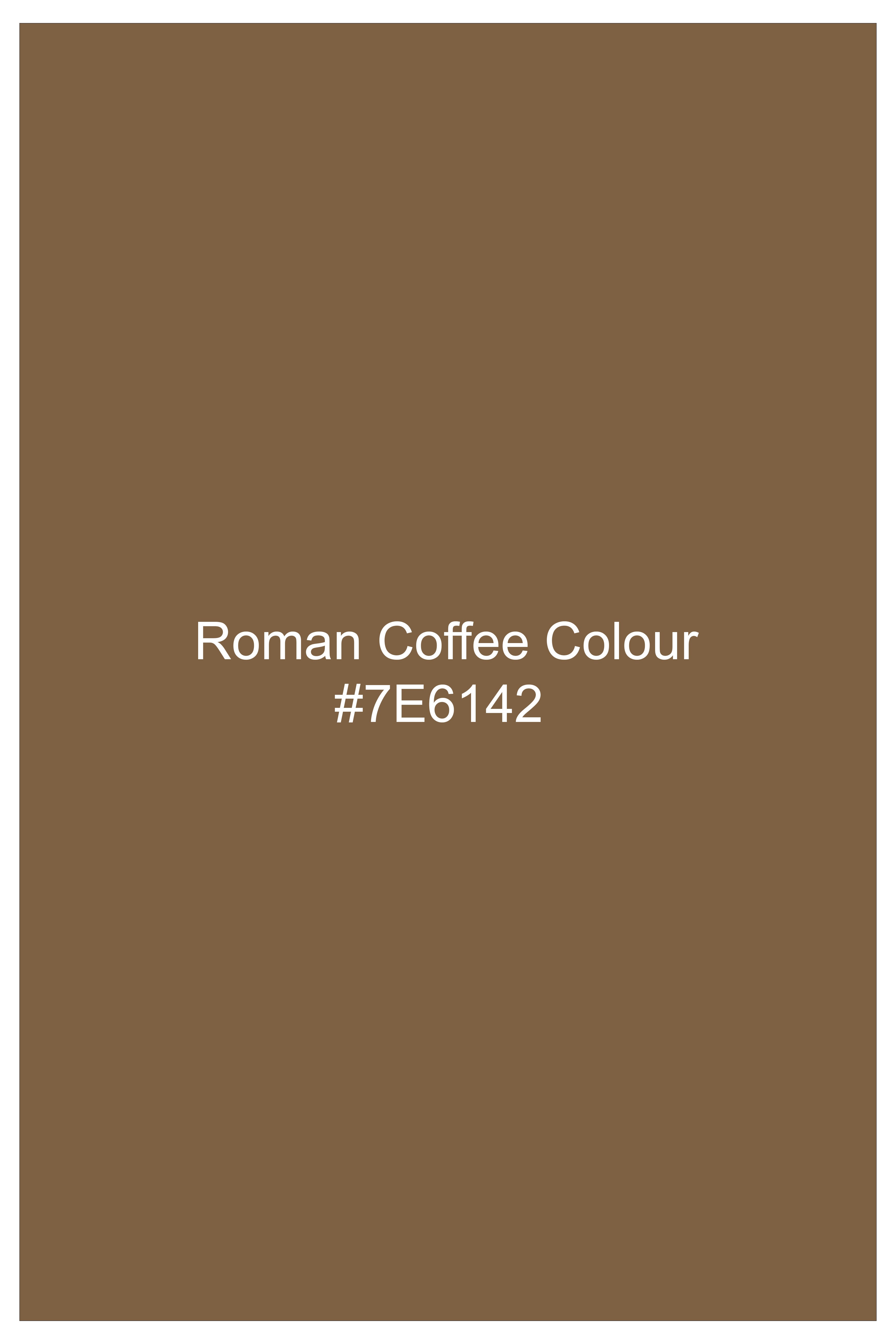 Roman Coffee Brown Solid Wool Rich Stretchable Waistband Pant