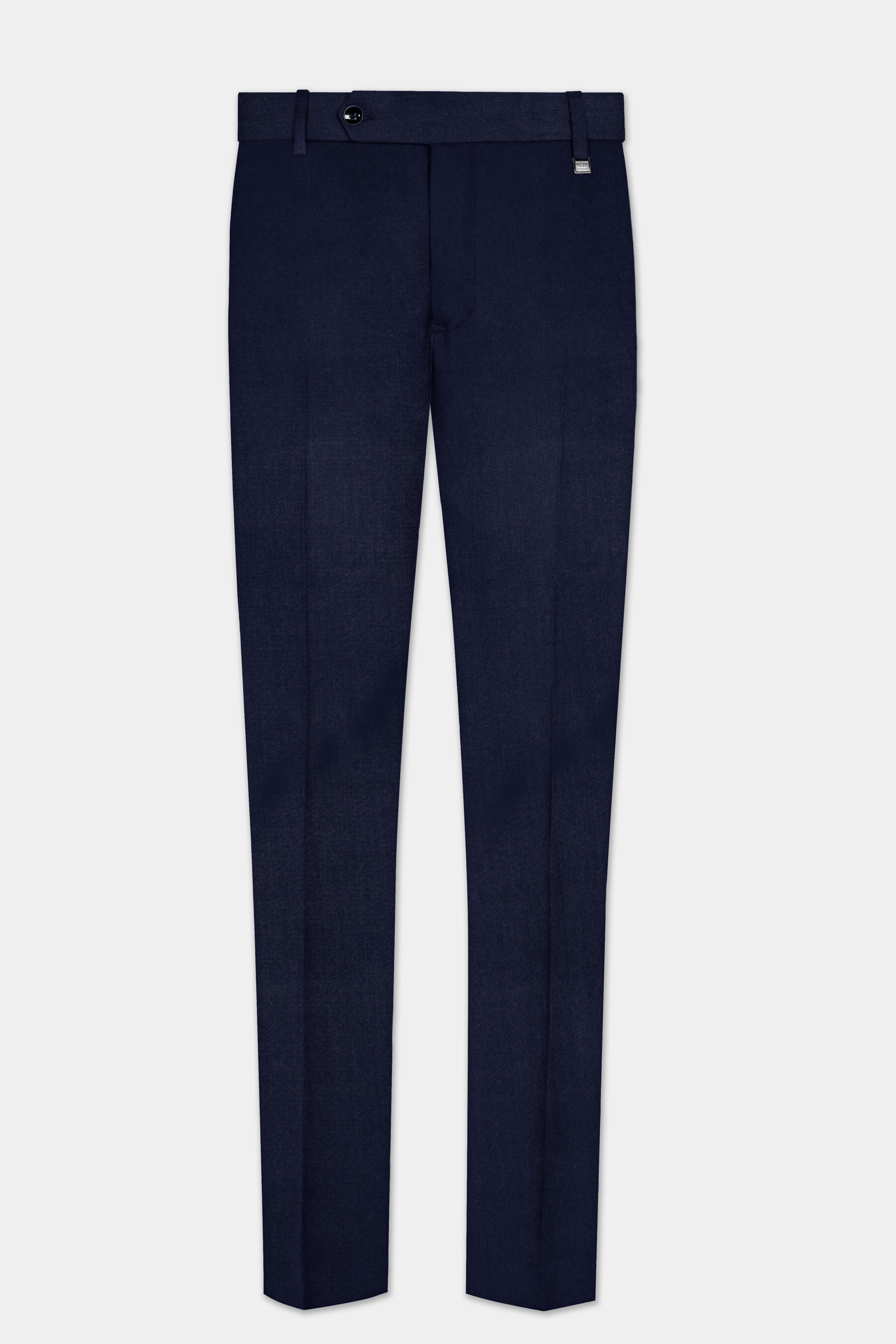 Cinder Blue Solid Cotton Stretchable Waistband Pant