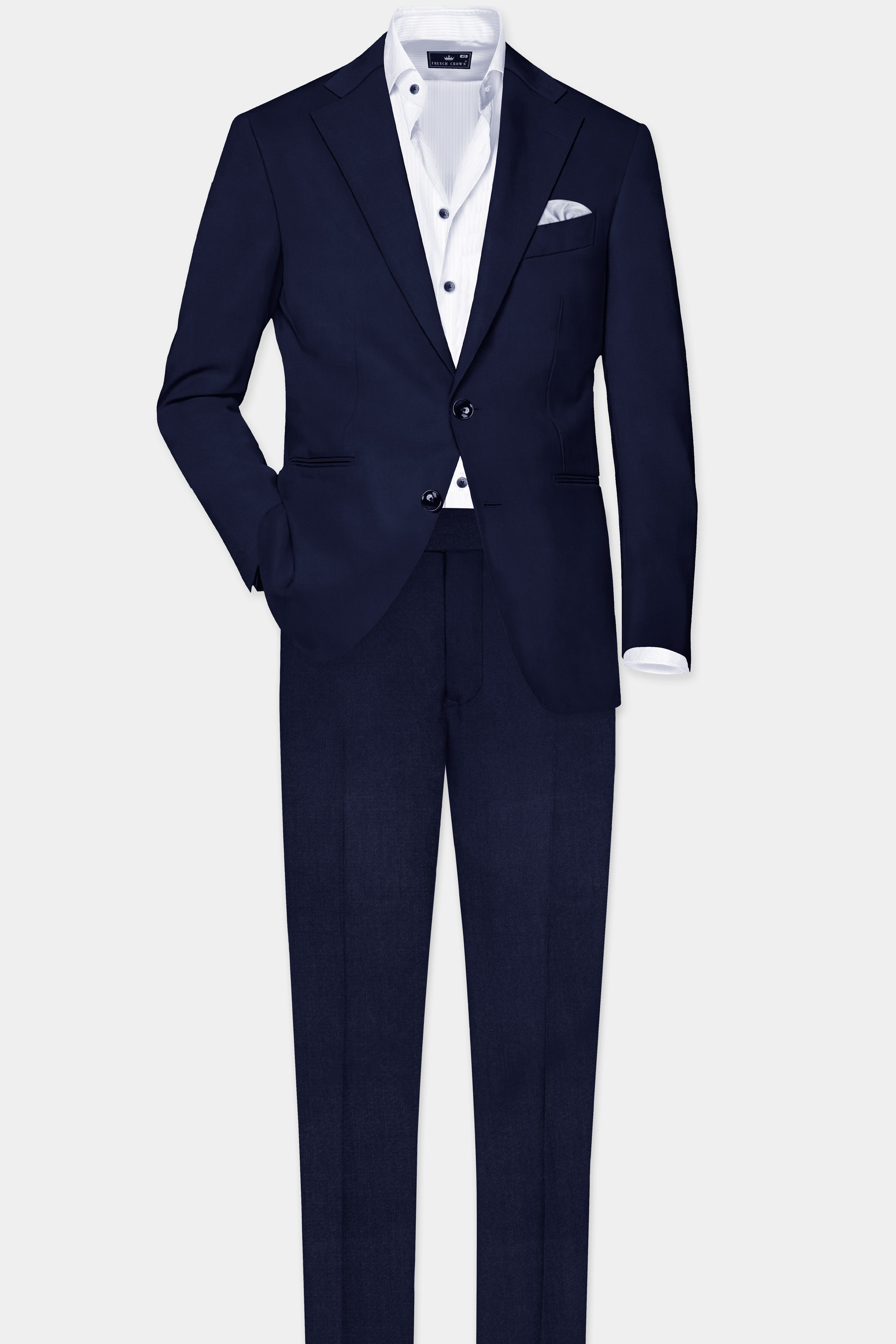 Cinder Blue Solid Cotton Stretchable Waistband Pant