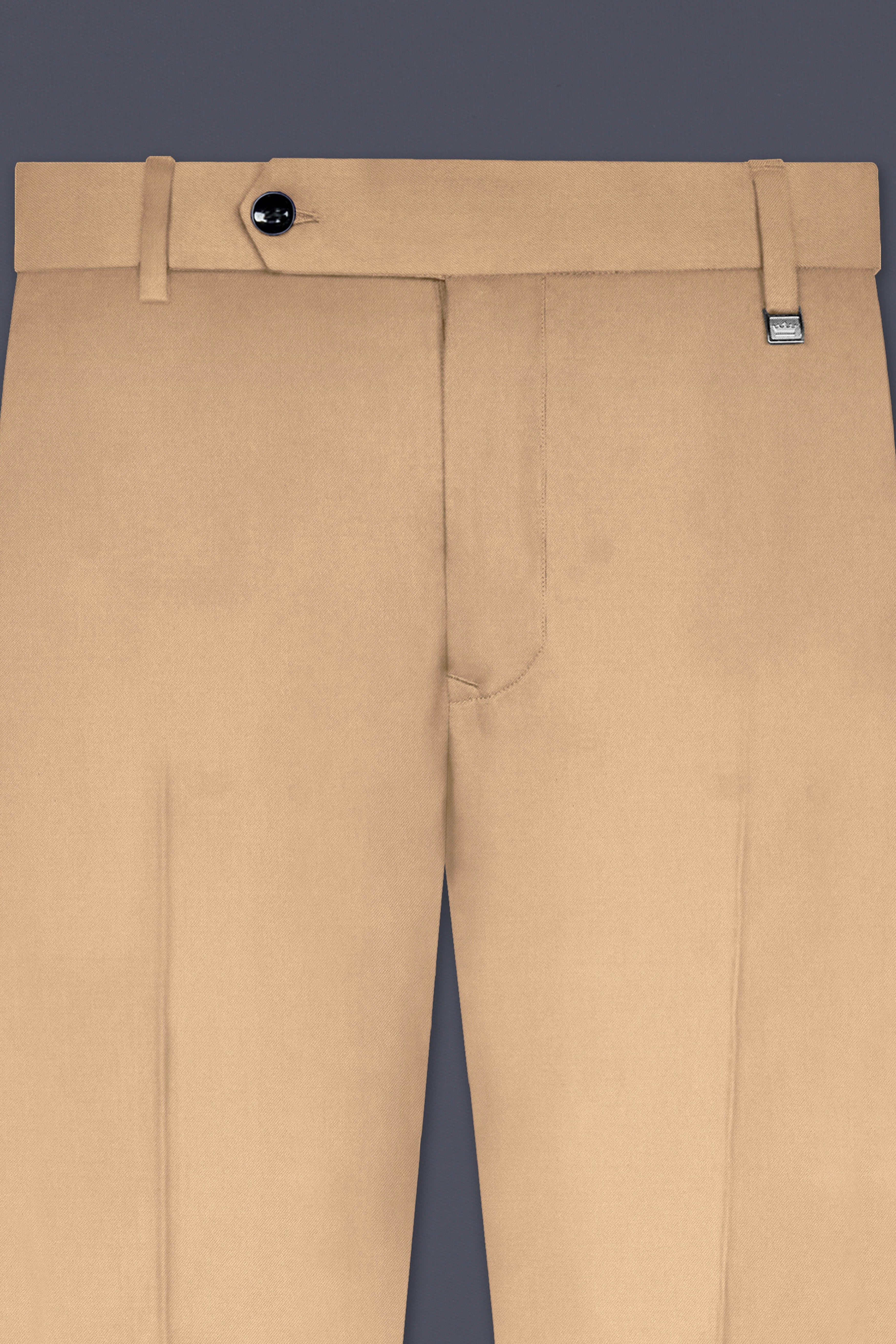 Cameo Cream Solid Cotton Stretchable Waistband Pant