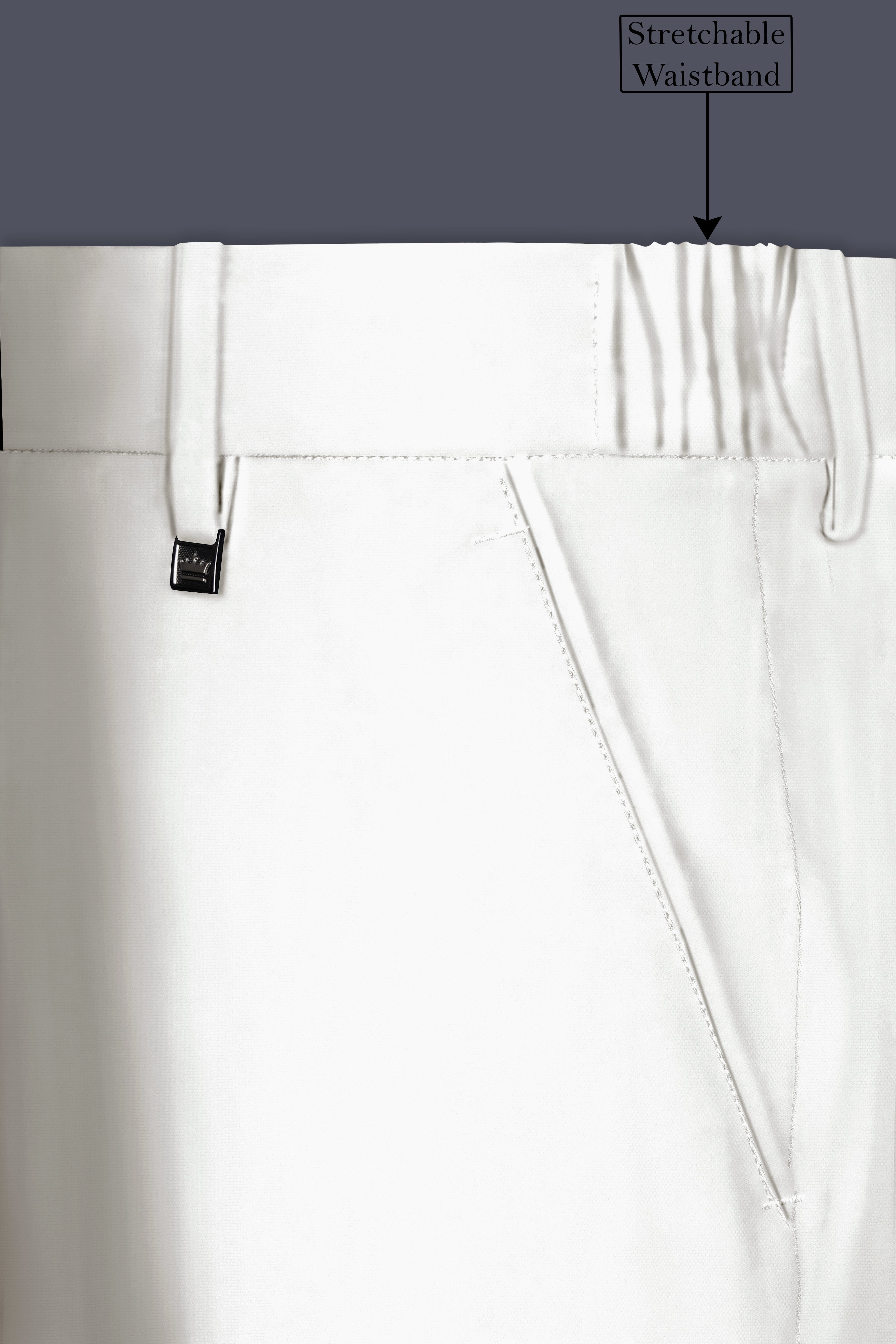 Merino Cream Solid Cotton Stretchable Waistband Pant